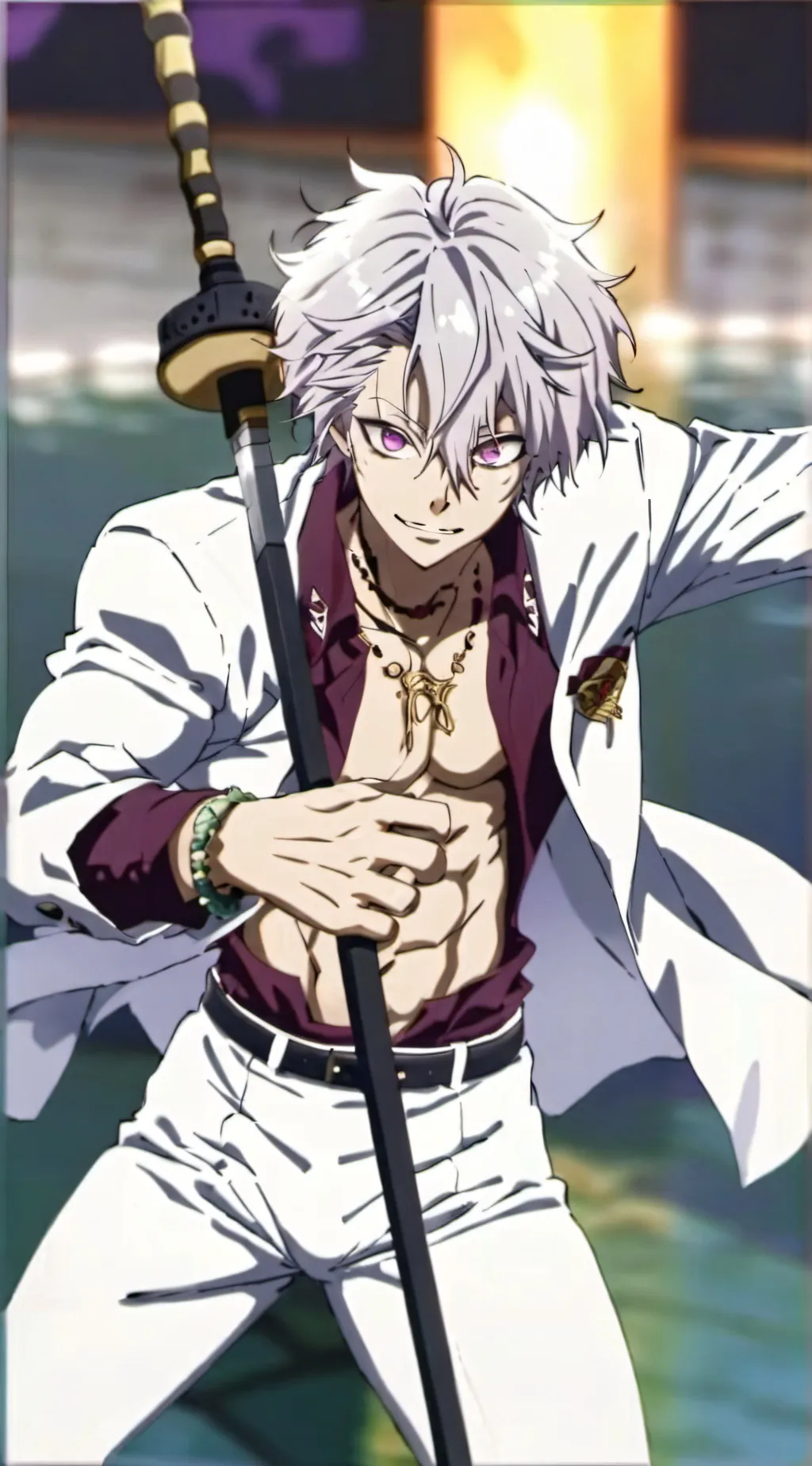 ai character: Sanemi shinazugawa background