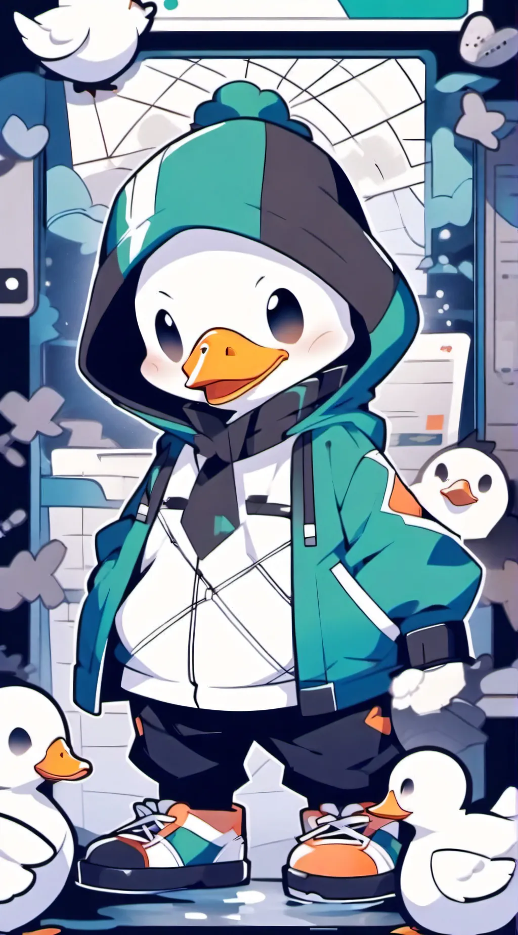 ai character: duck background