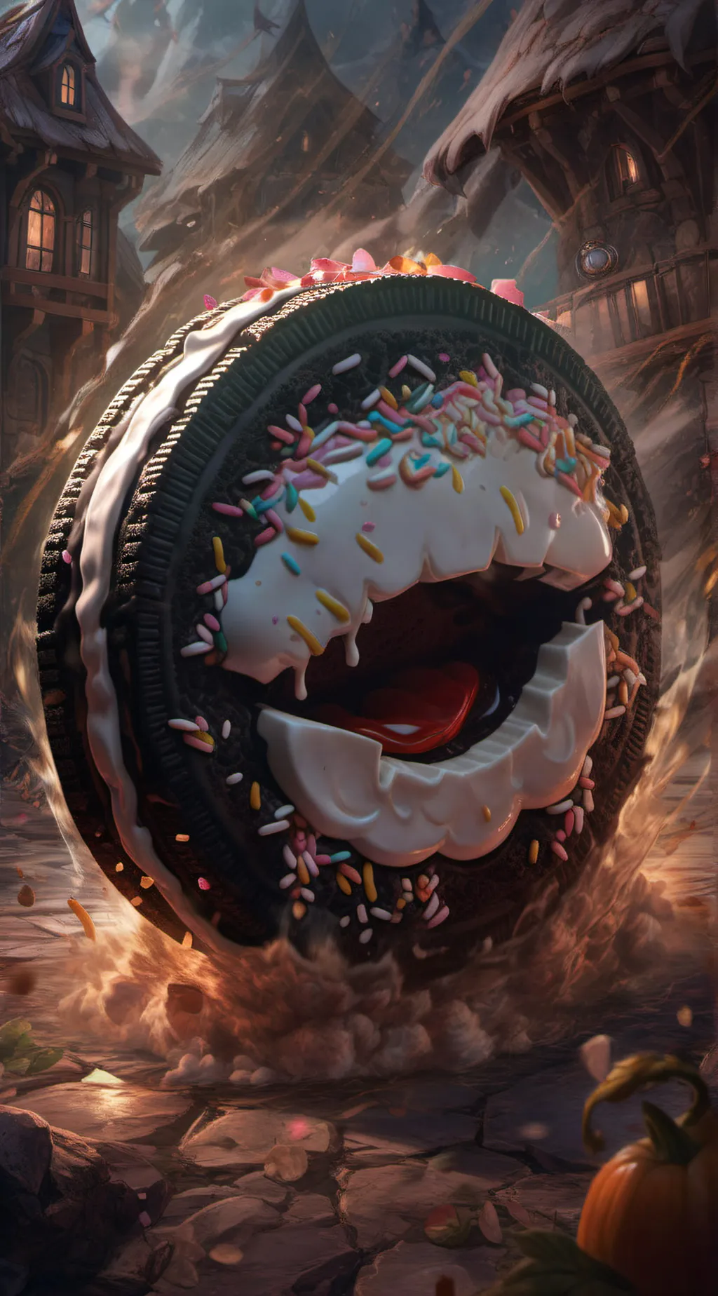 ai character: Sprinkle Oreo  background