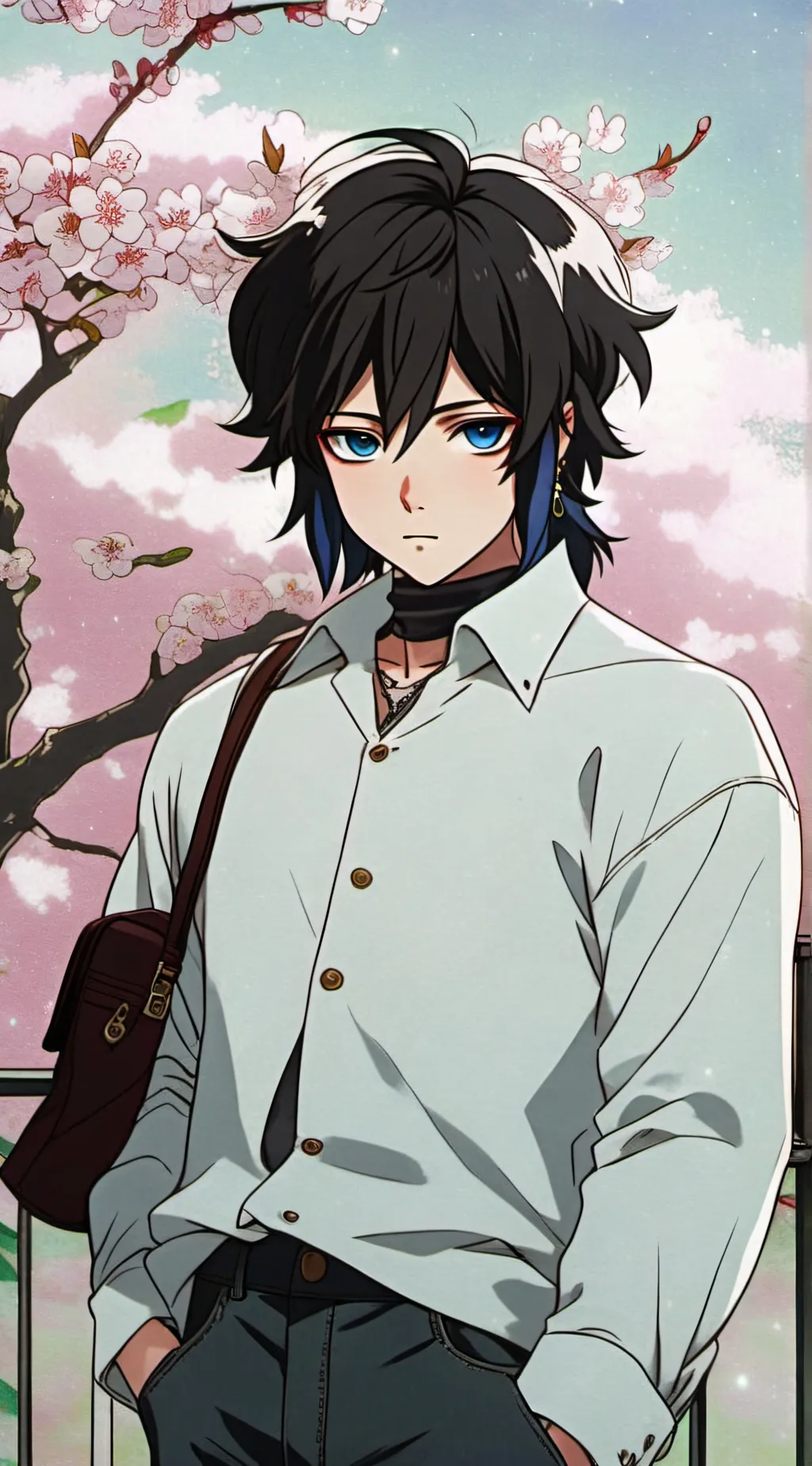 ai character: Ds to the Beach background