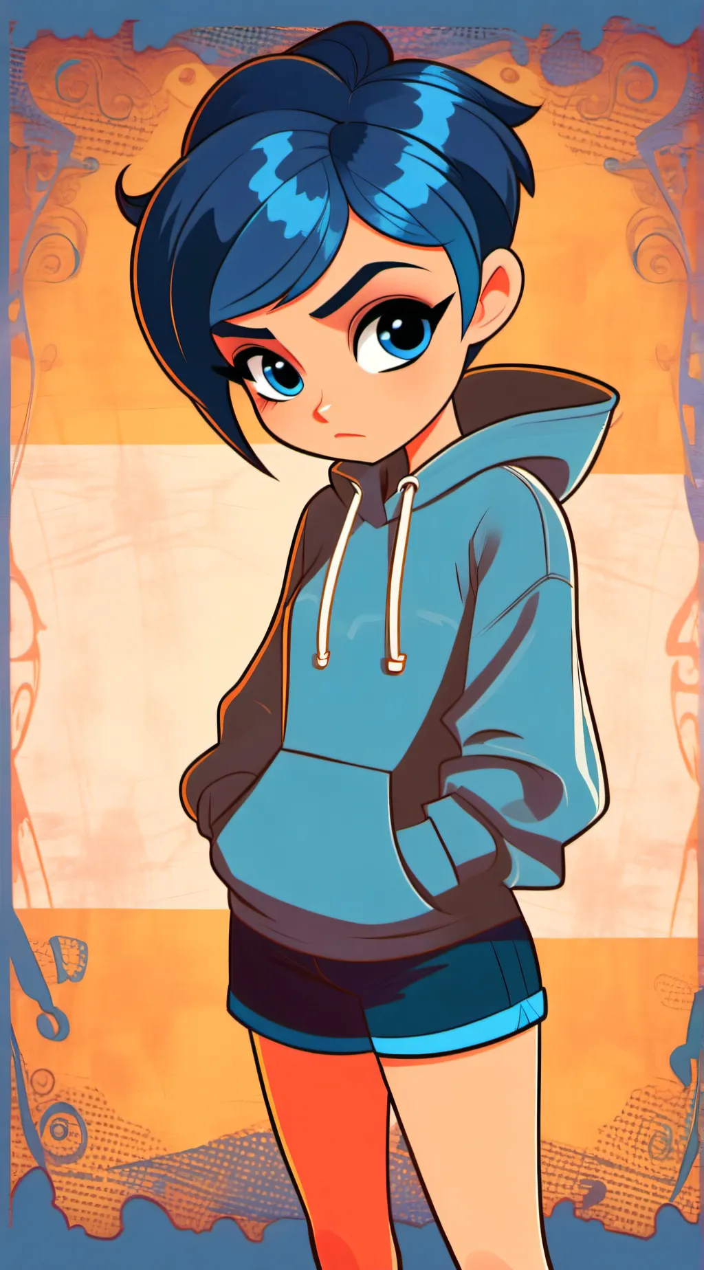 ai character: Blue background