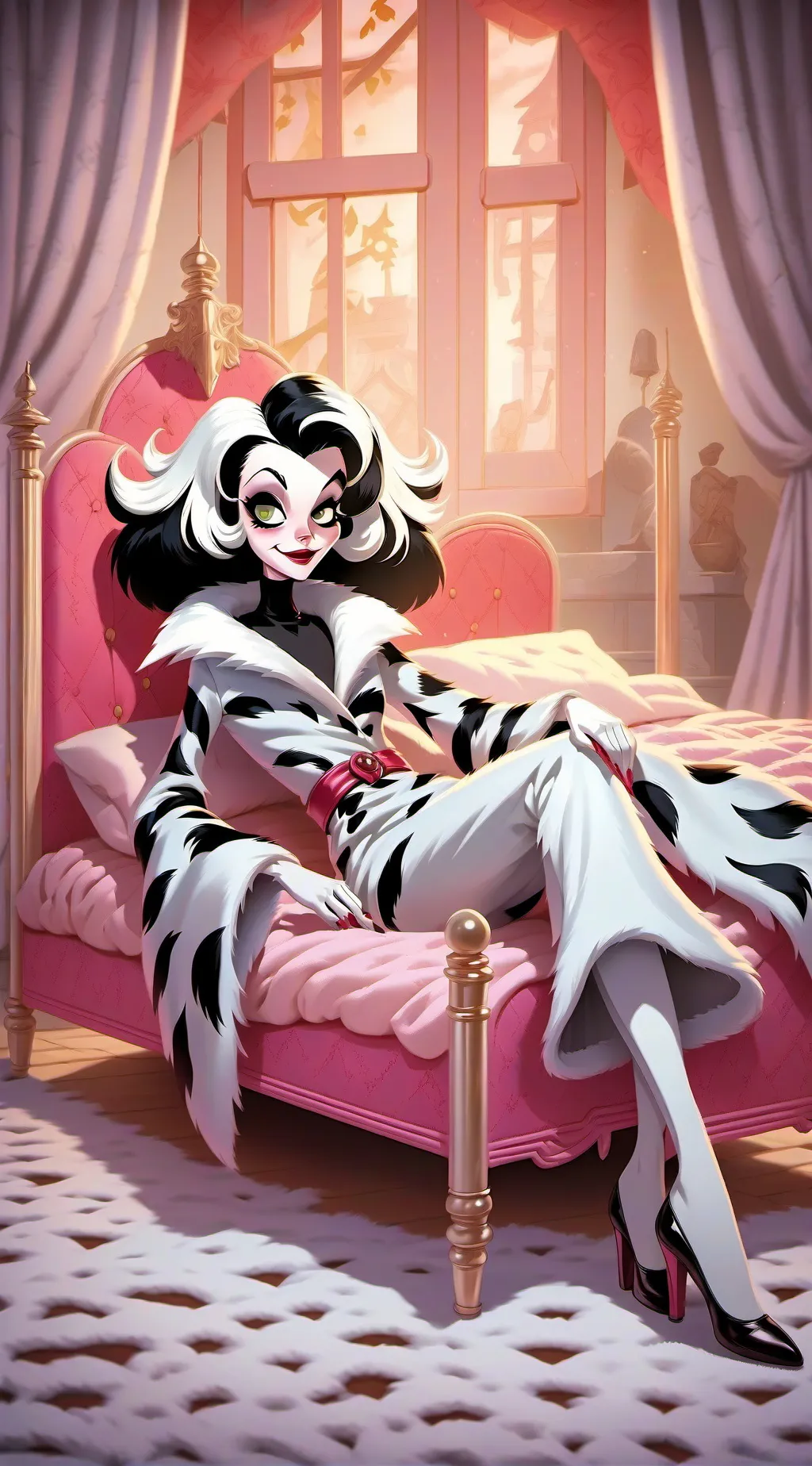 ai character: Cruella de Vil background