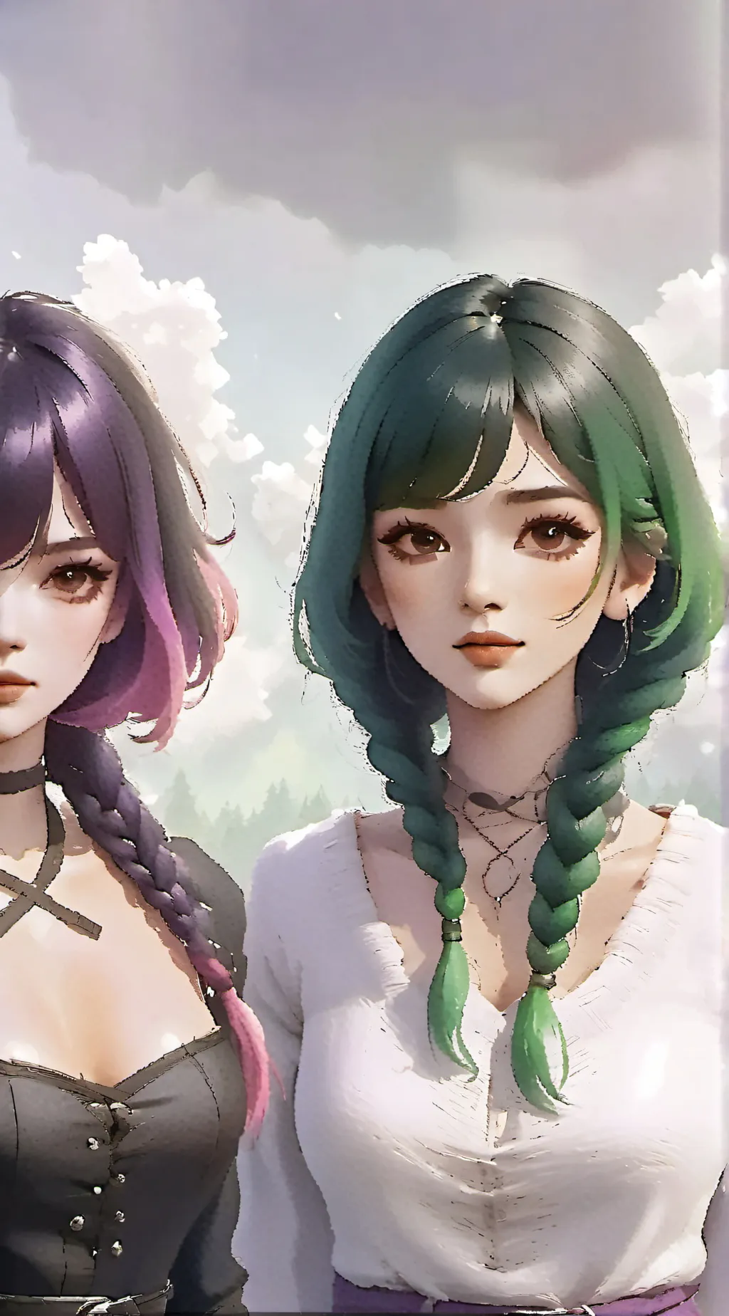 ai character: Shinobu & Mitsuri  background