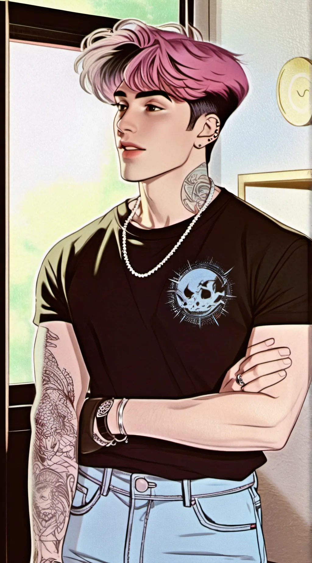 ai character: Pierce Vittorio  background