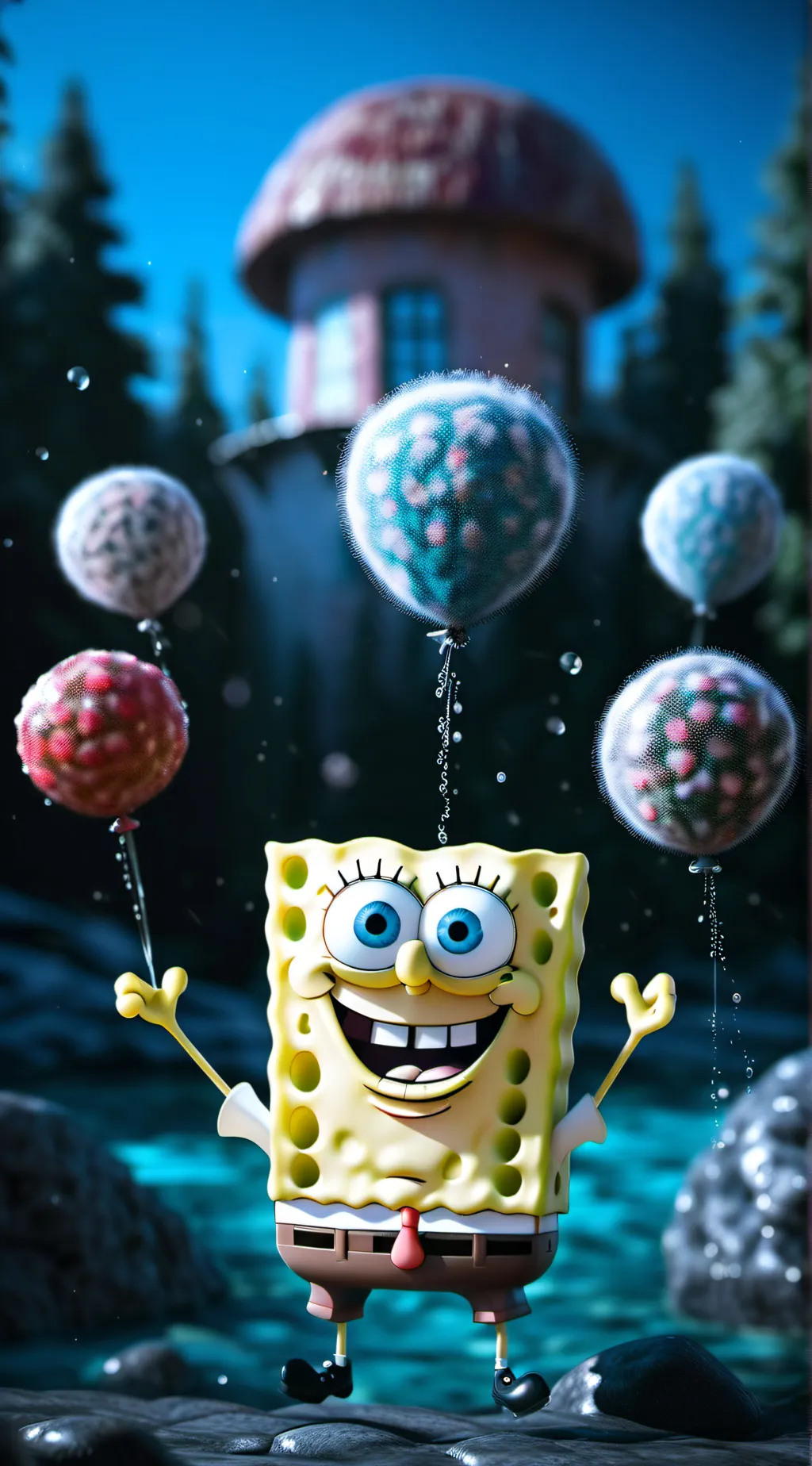 ai character: SpongeBob  background