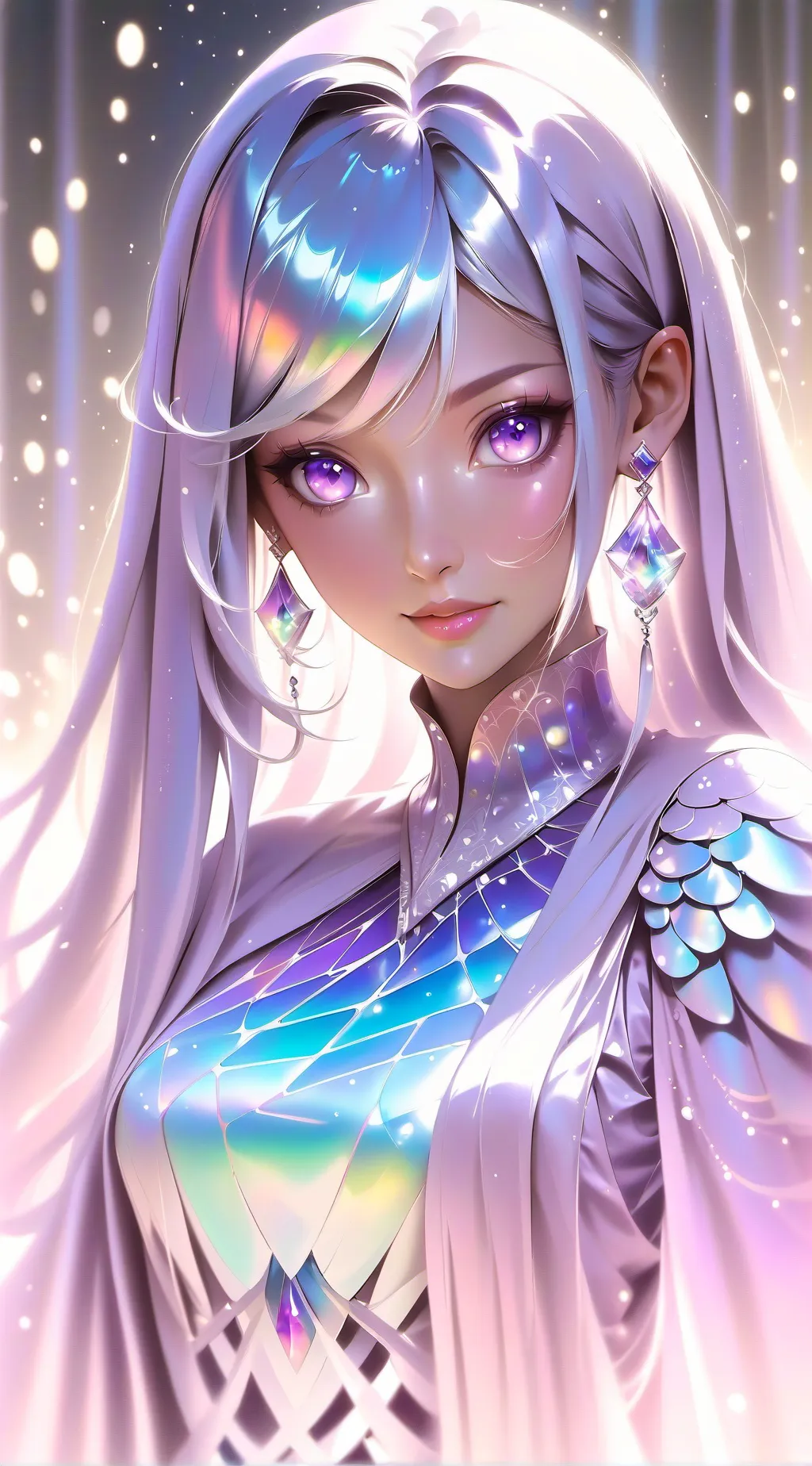 ai character: Violet background