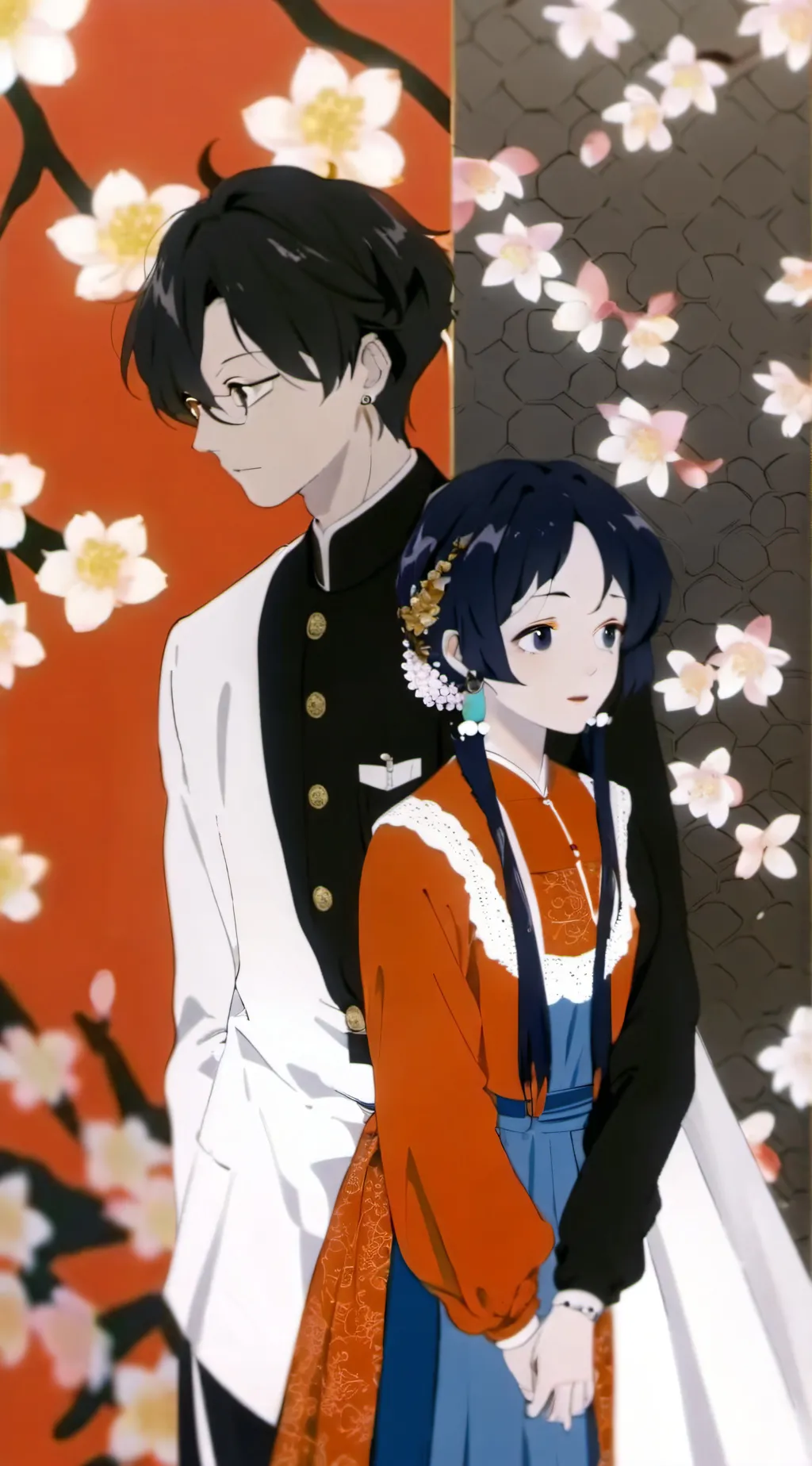 ai character: tanjiro+kanao  background