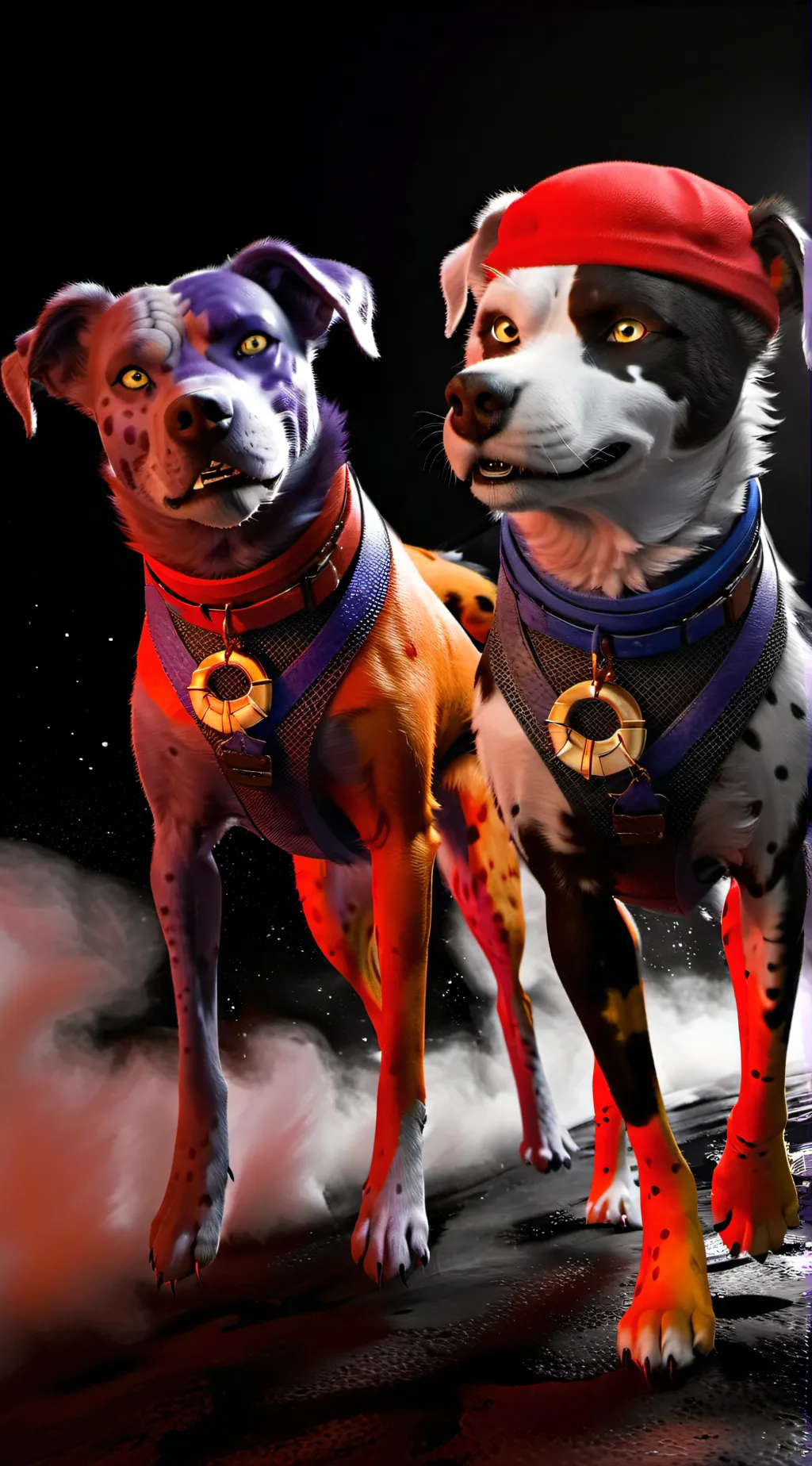 ai character: DOGDAYvs.dogressed background