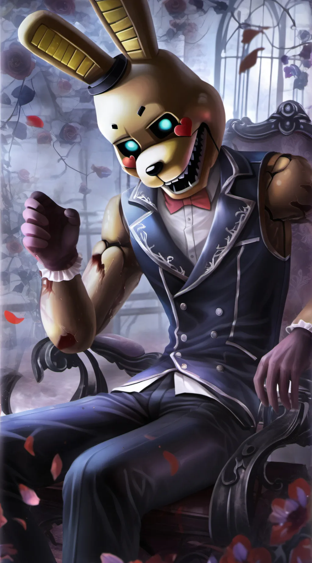 ai character: spring bonnie  background