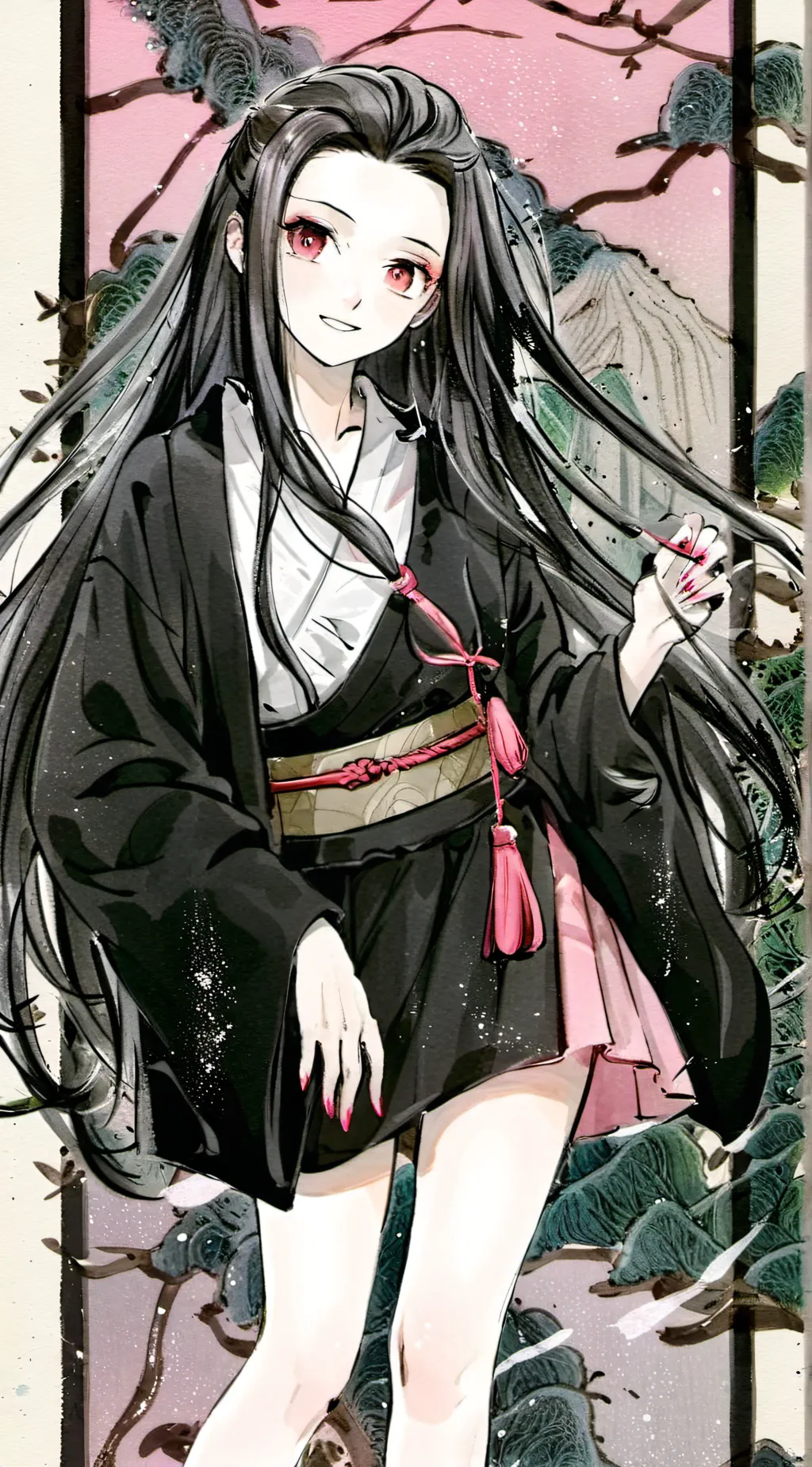 ai character: Nezuko Kamado background