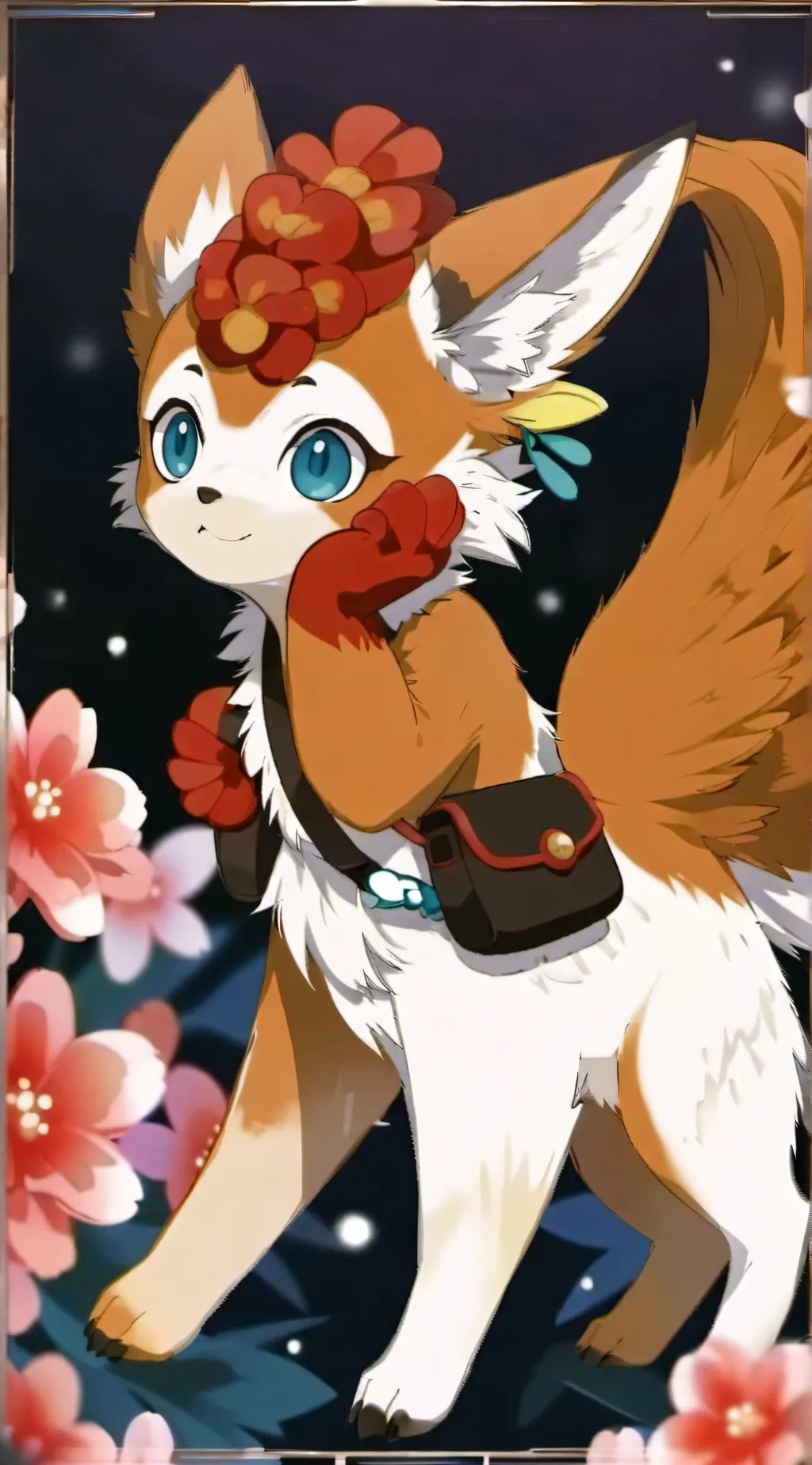 ai character: Aloha-vulpix  background