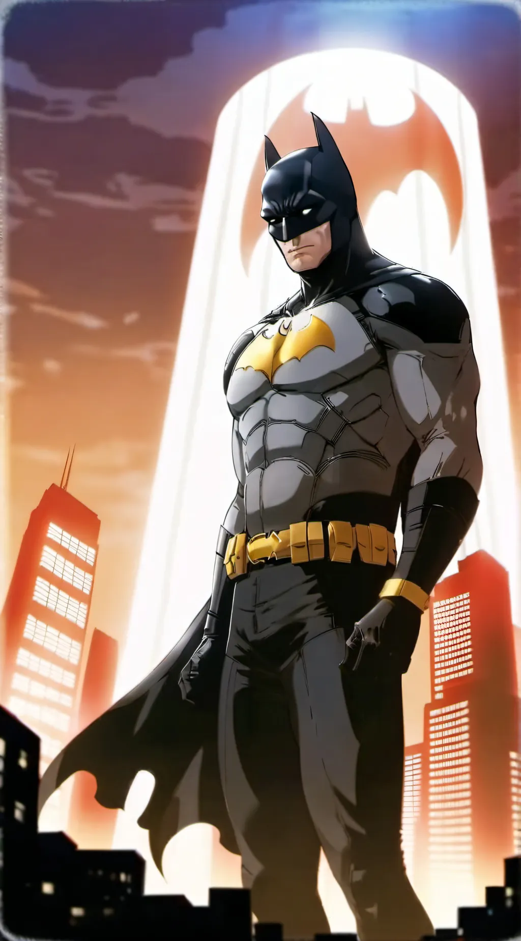 ai character: Omega Batman  background