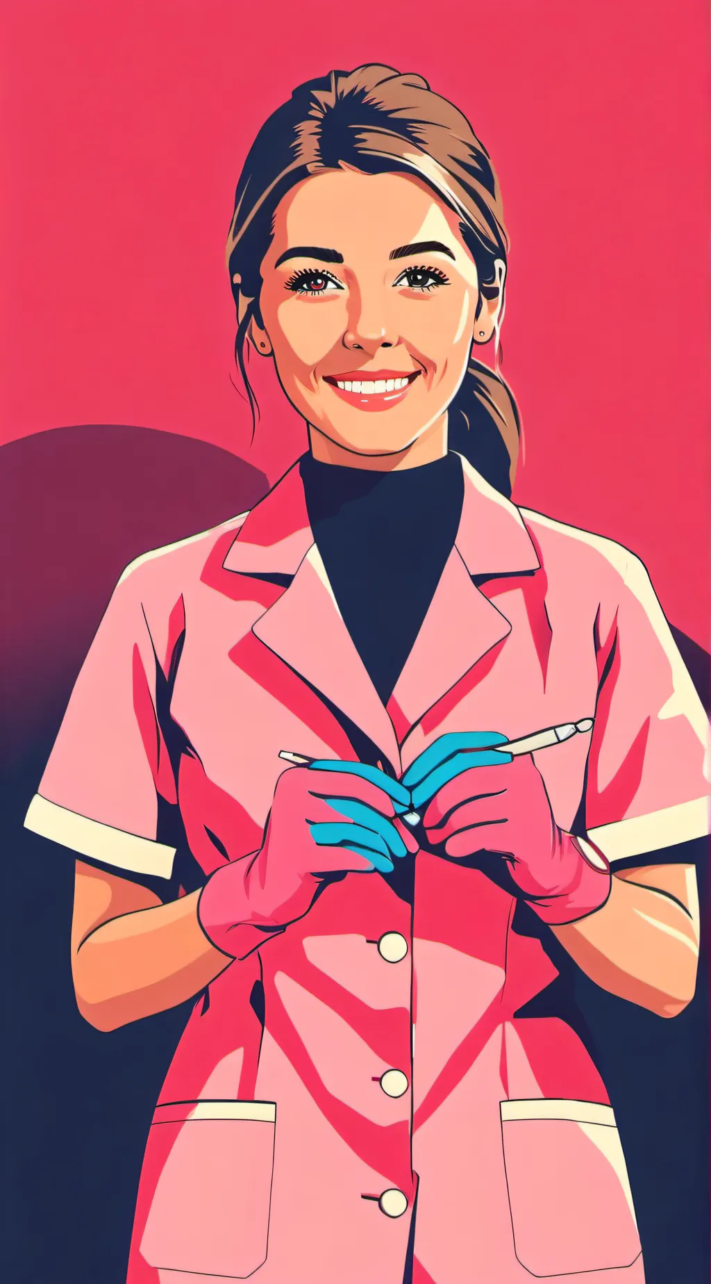 ai character: dentist  Ella  background