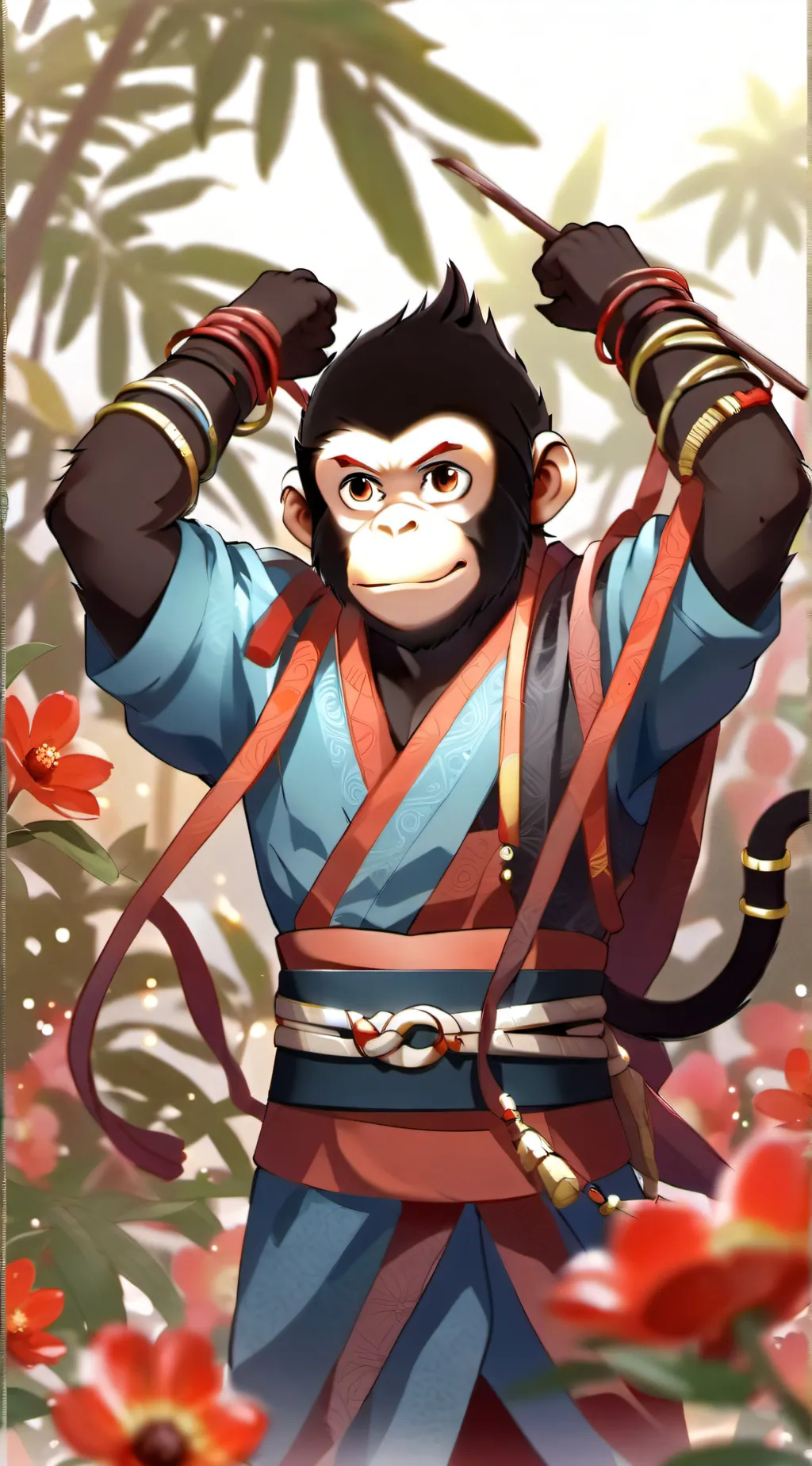 ai character: Curious George  background