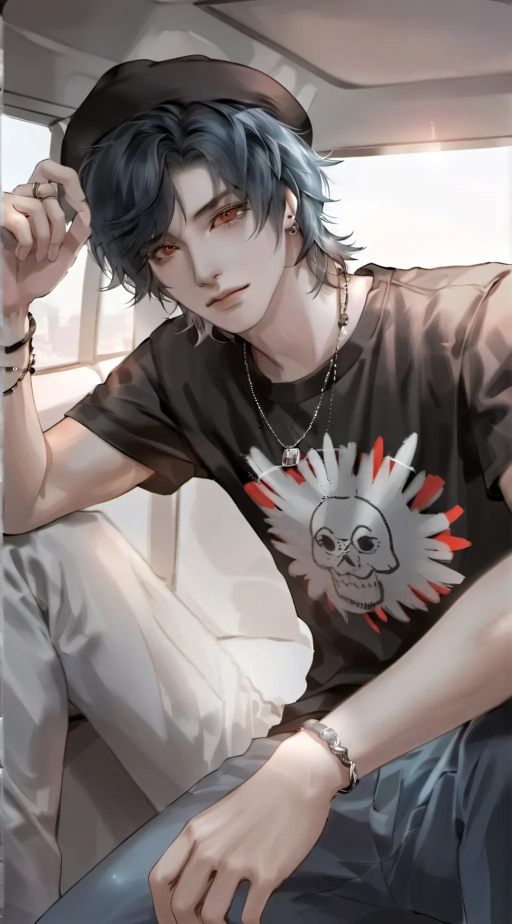 ai character: Sebastian  background