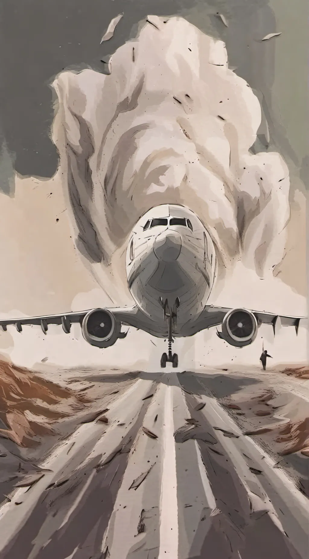 ai character: HH airplane  background