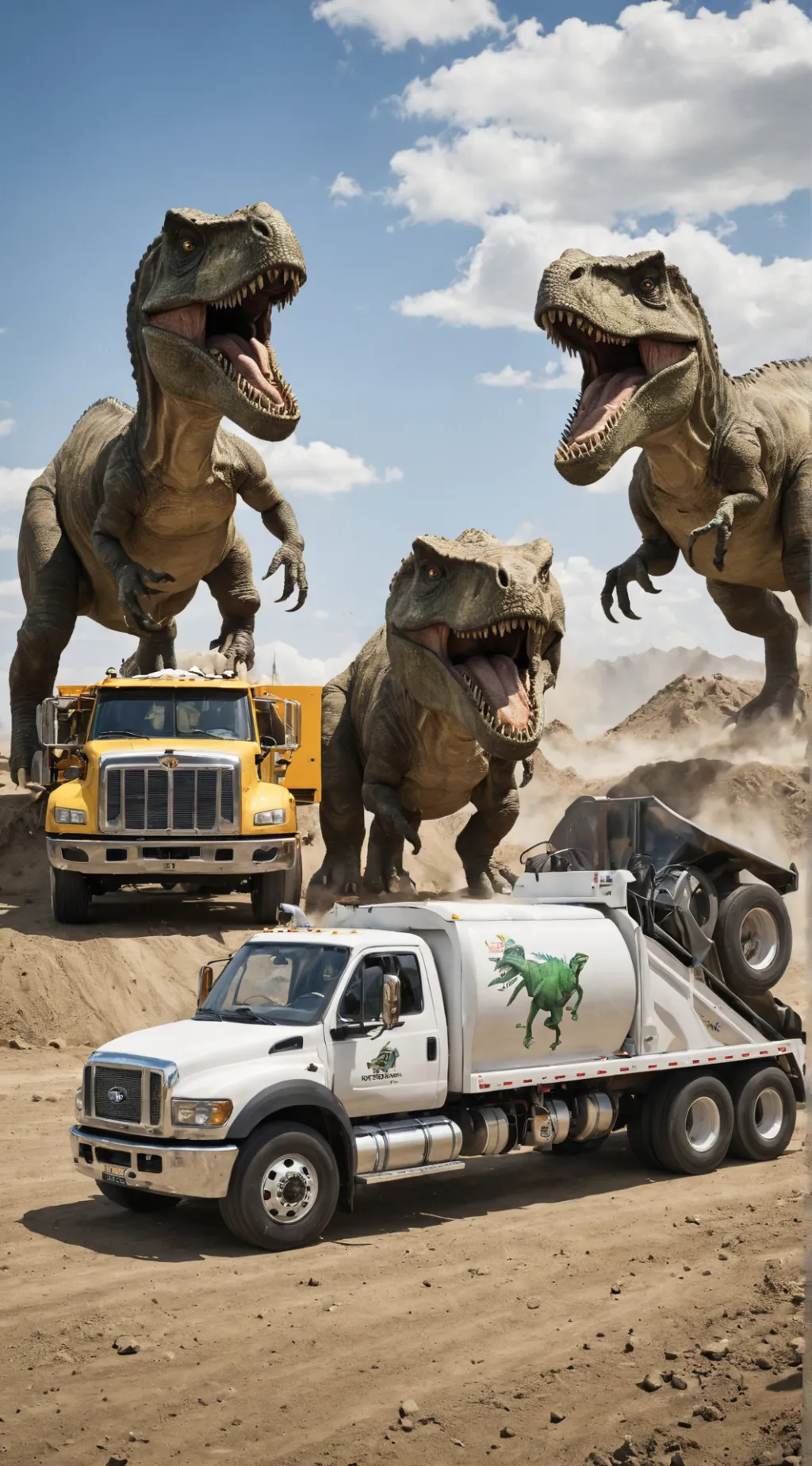 ai character: Trucksaur adventur background