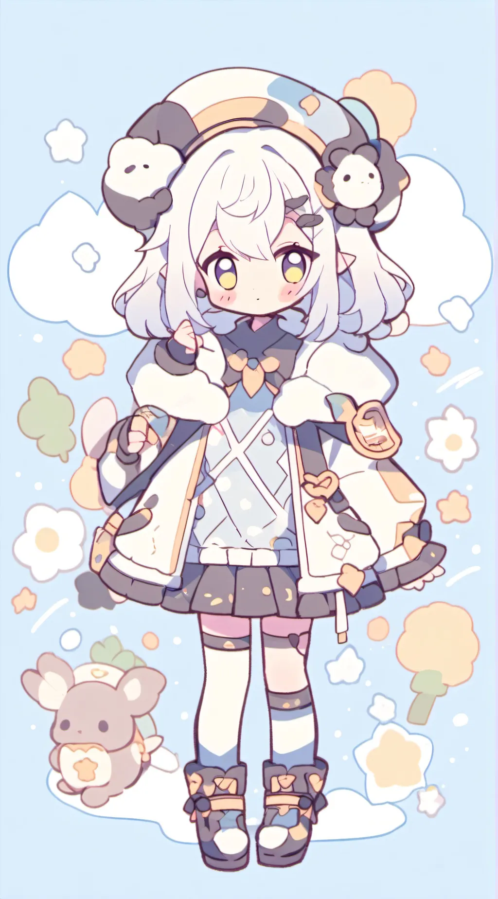 ai character: Kny plushies  background