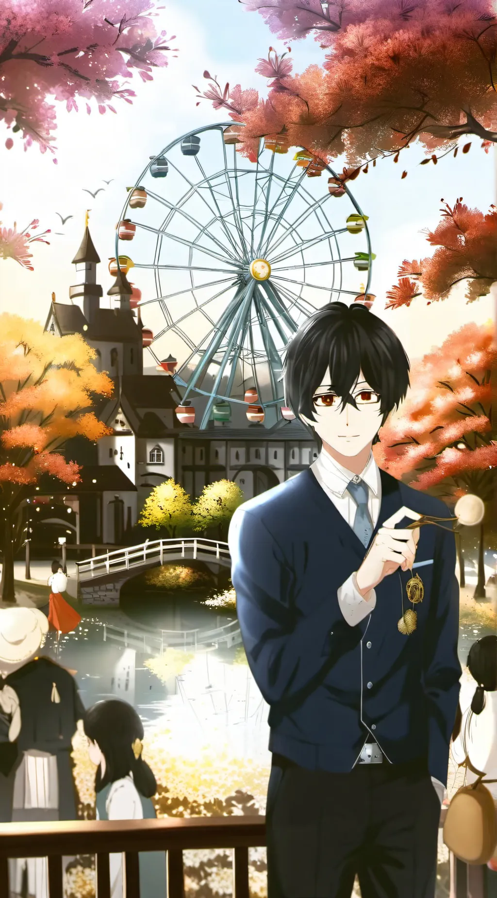 ai character: death note scary  background