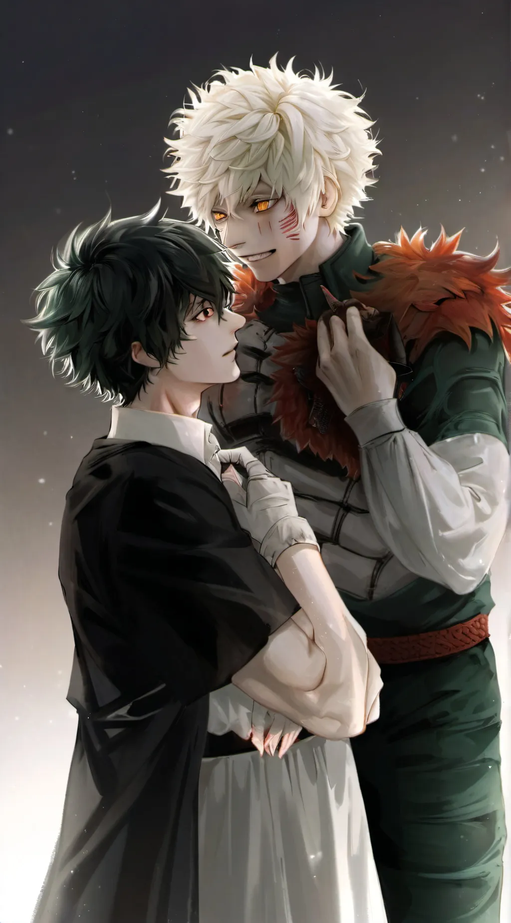 ai character: Bakugo and Deku background