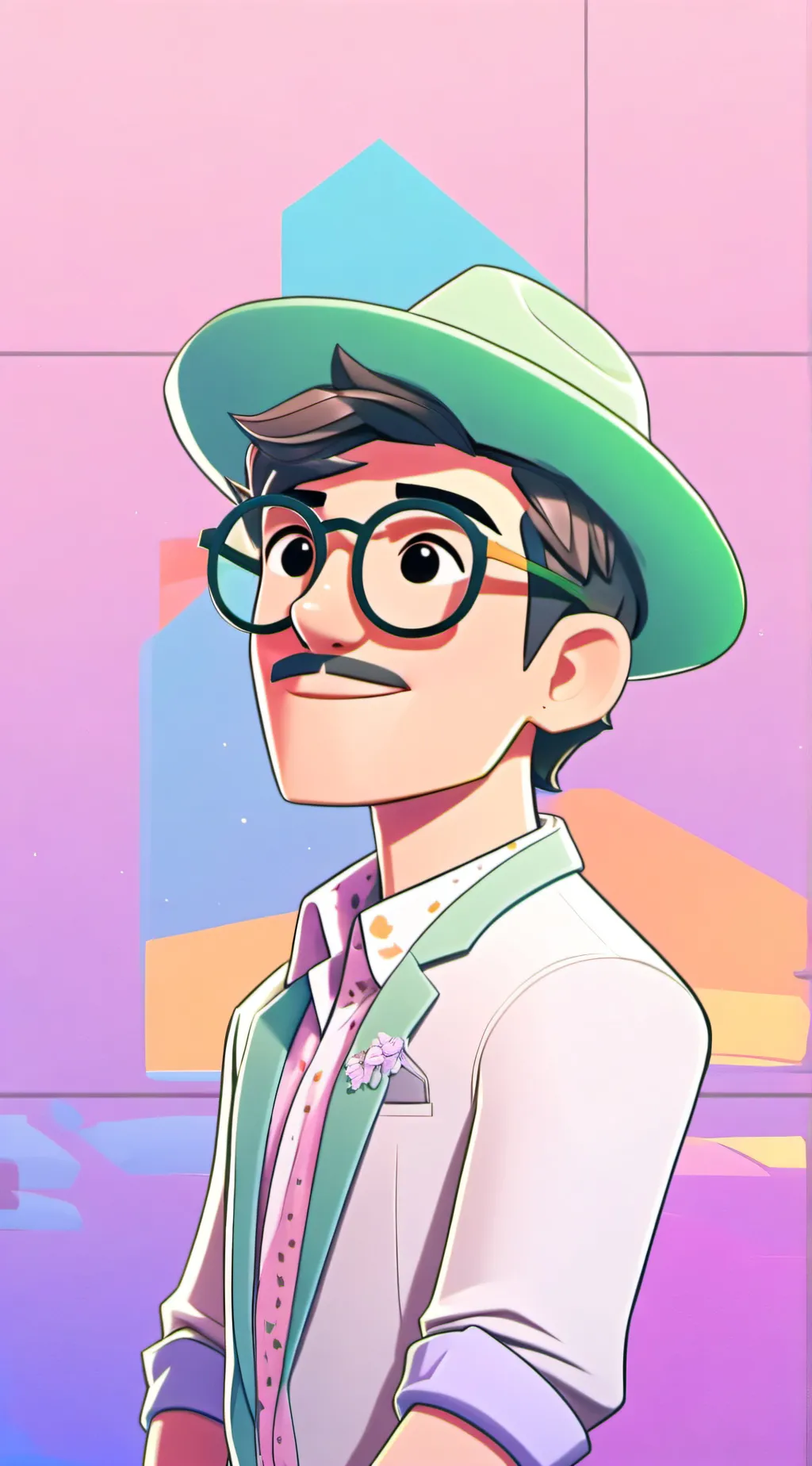 ai character: news guy background