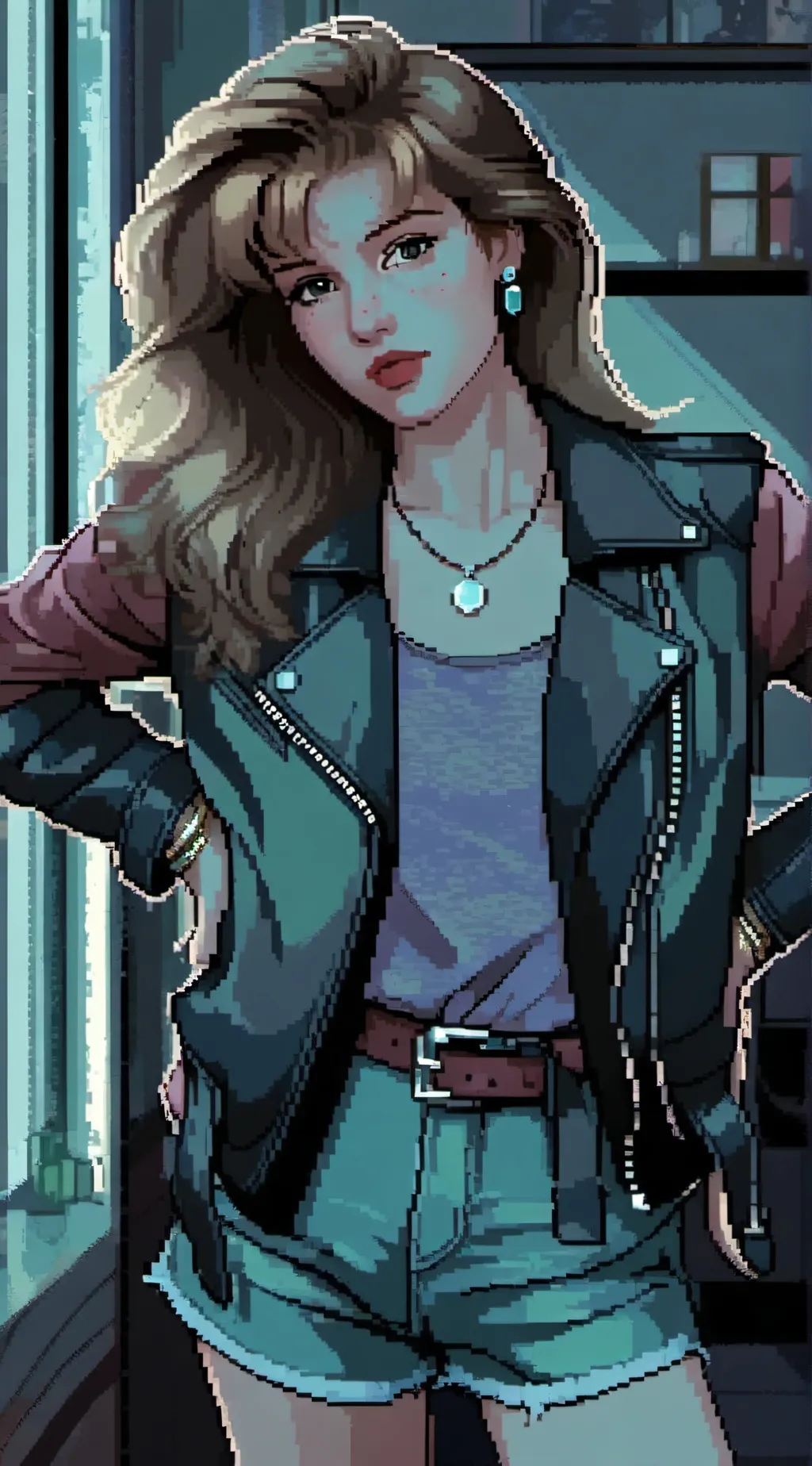 ai character: Amber background