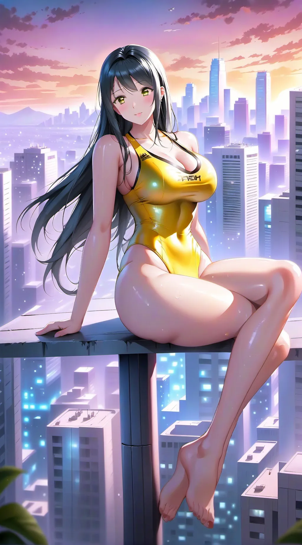 ai character: giantess Tifa  background