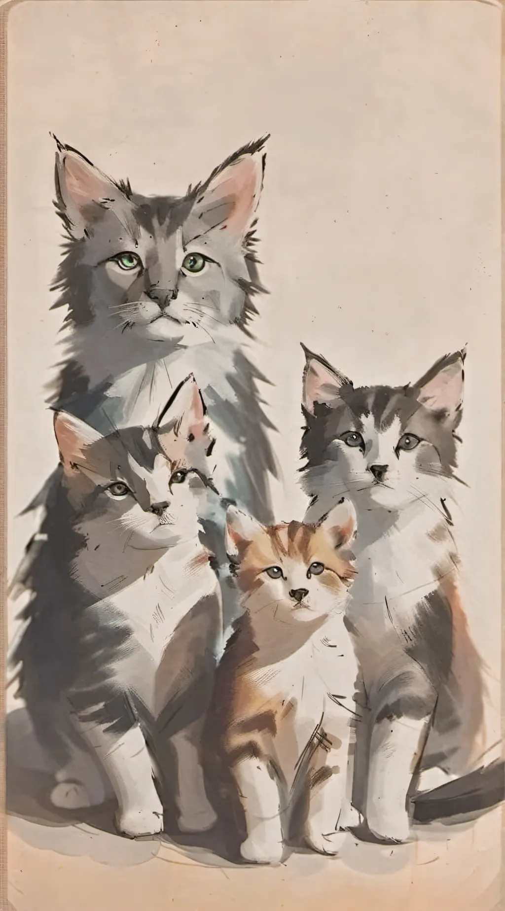 ai character: Mean cat family  background