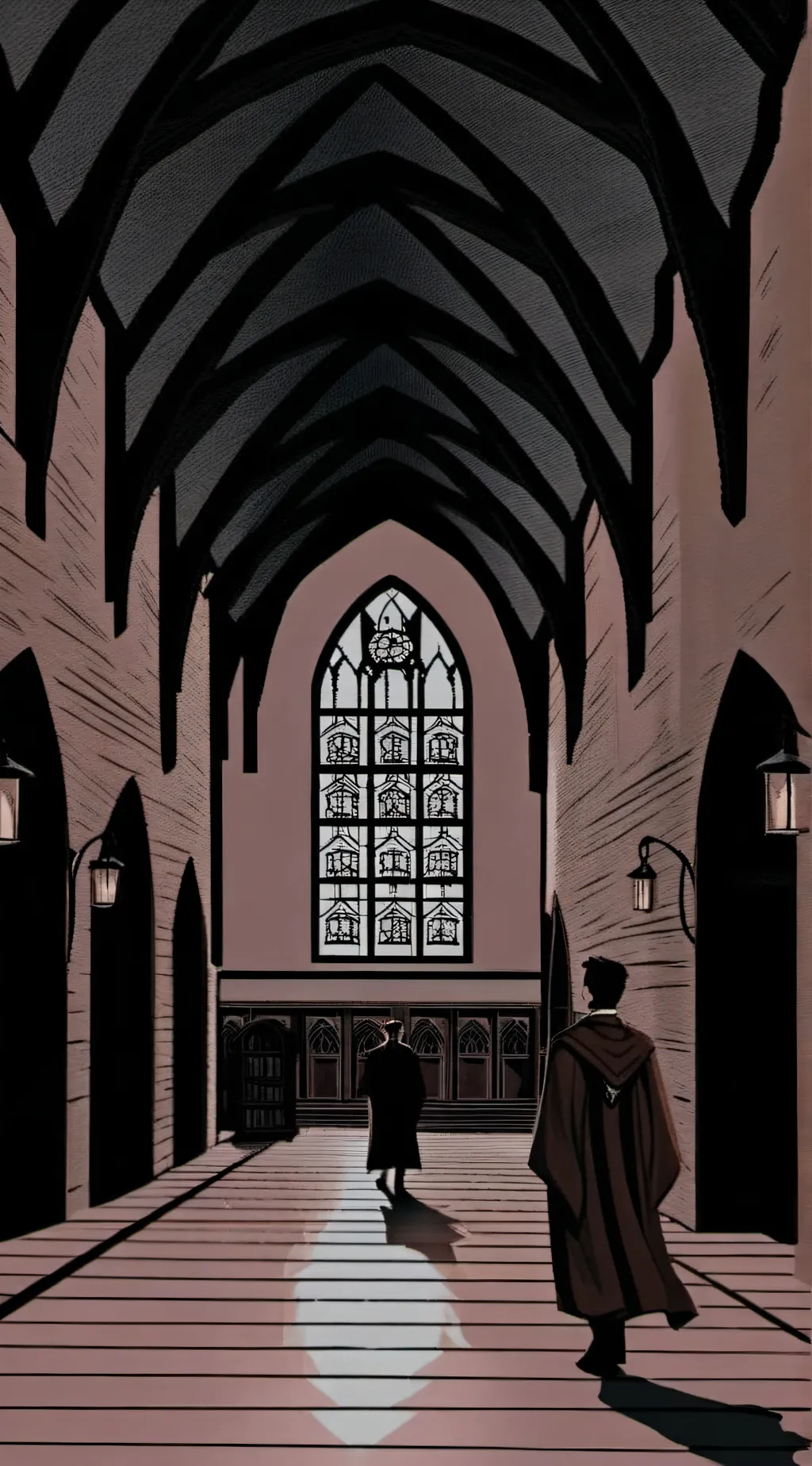 ai character: Hogwarts halls background