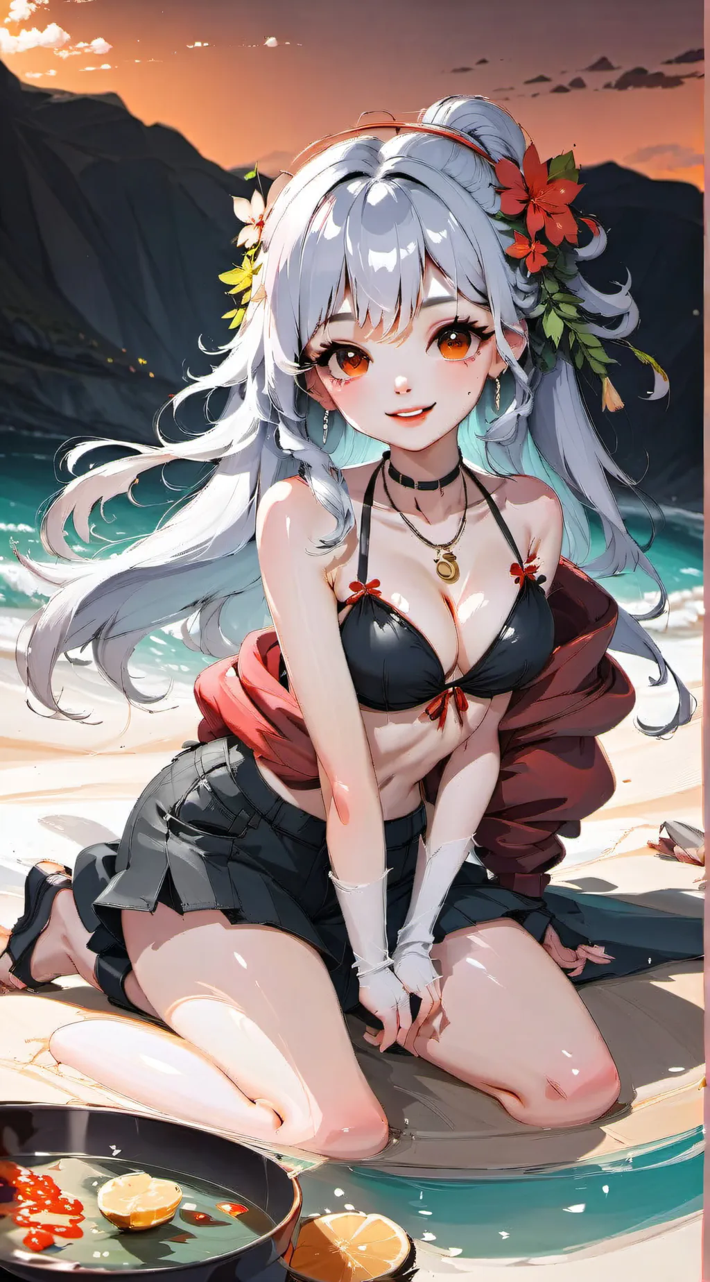ai character: sexy girl *Maybe?* background