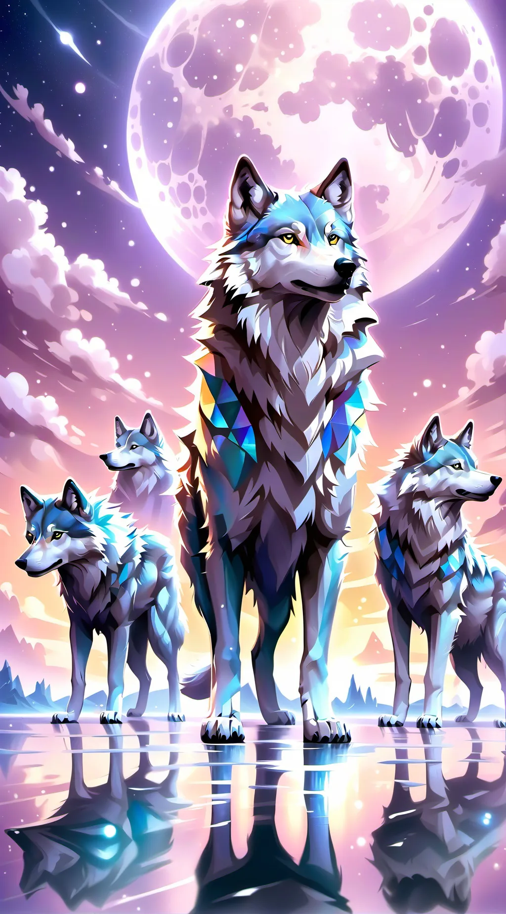 ai character: Warrior wolfs background