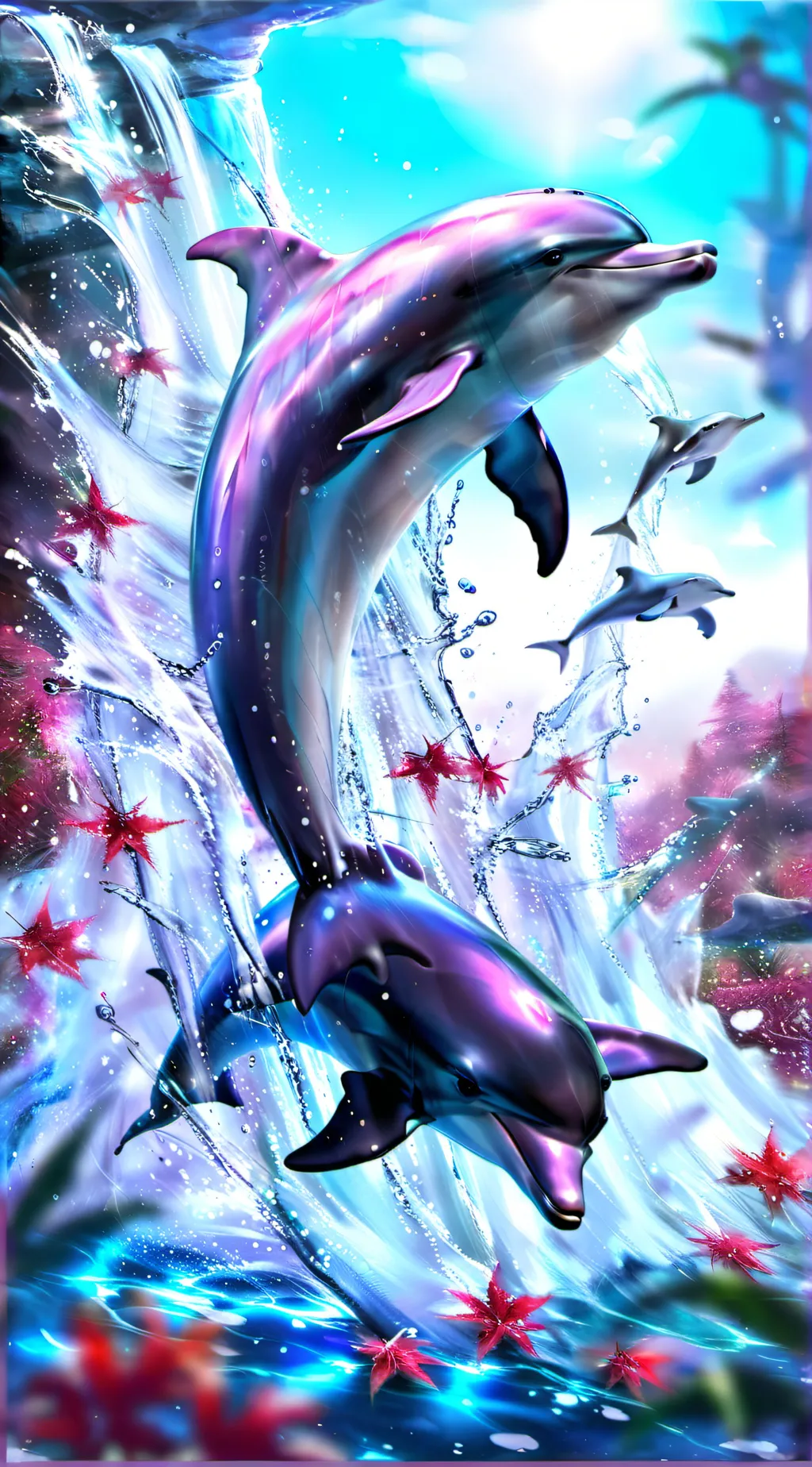 ai character: dolphin background