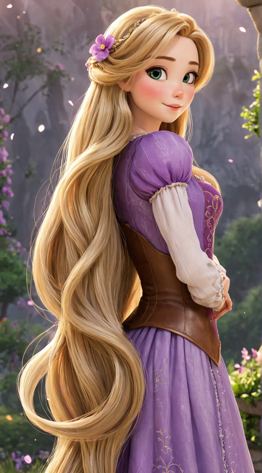 ai character: Rapunzel  background
