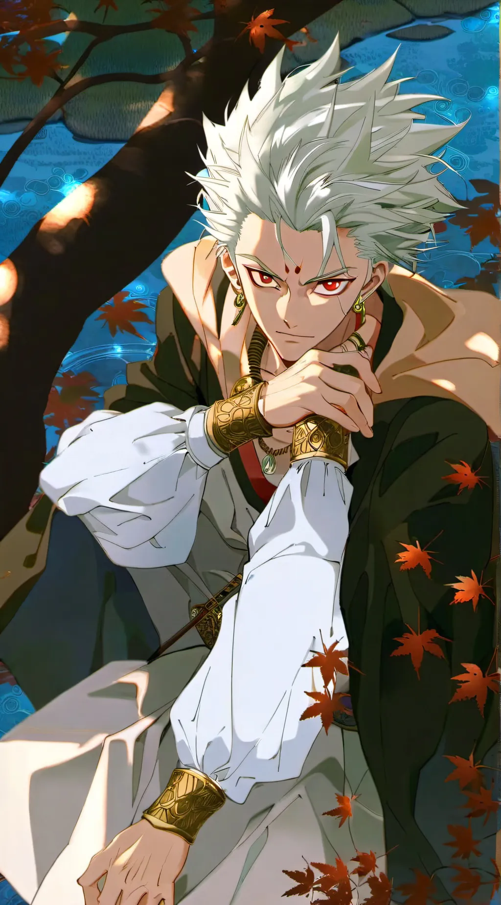 ai character: senku Dr stone background