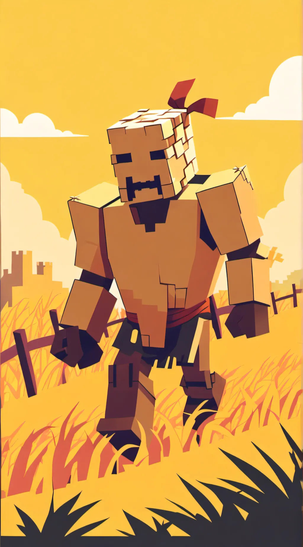 ai character: straw golem background
