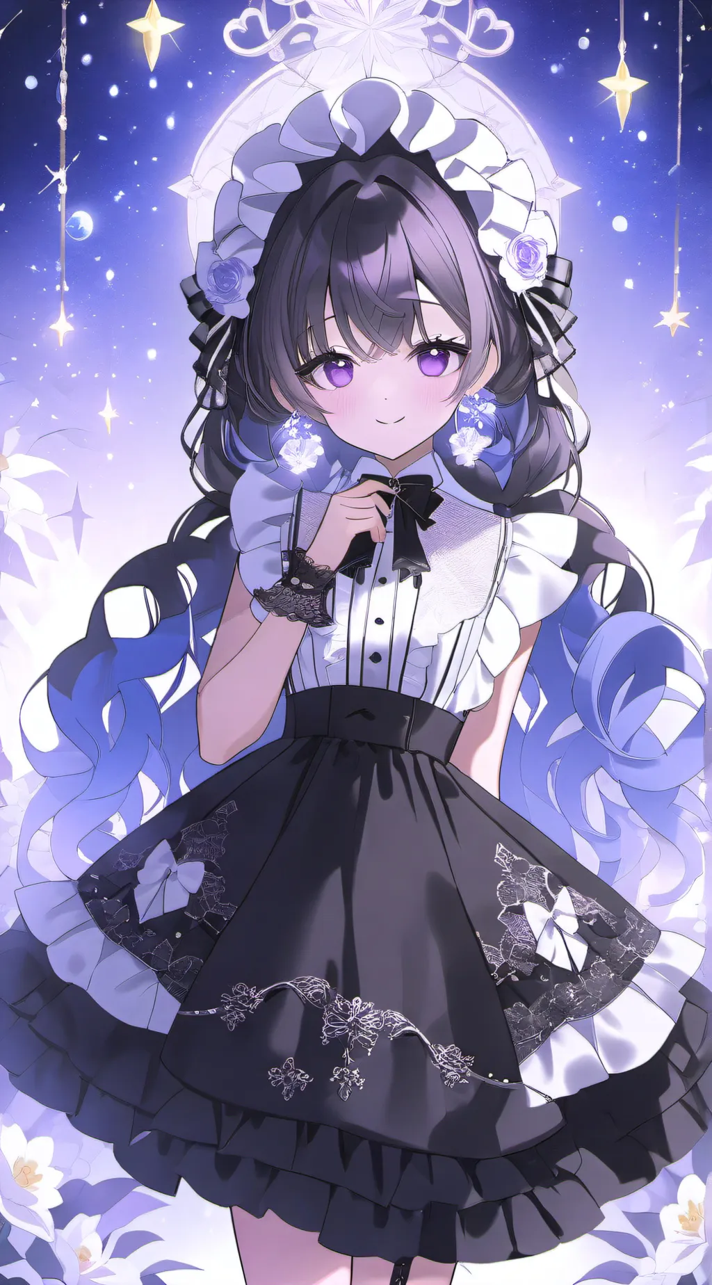 ai character: Violet background