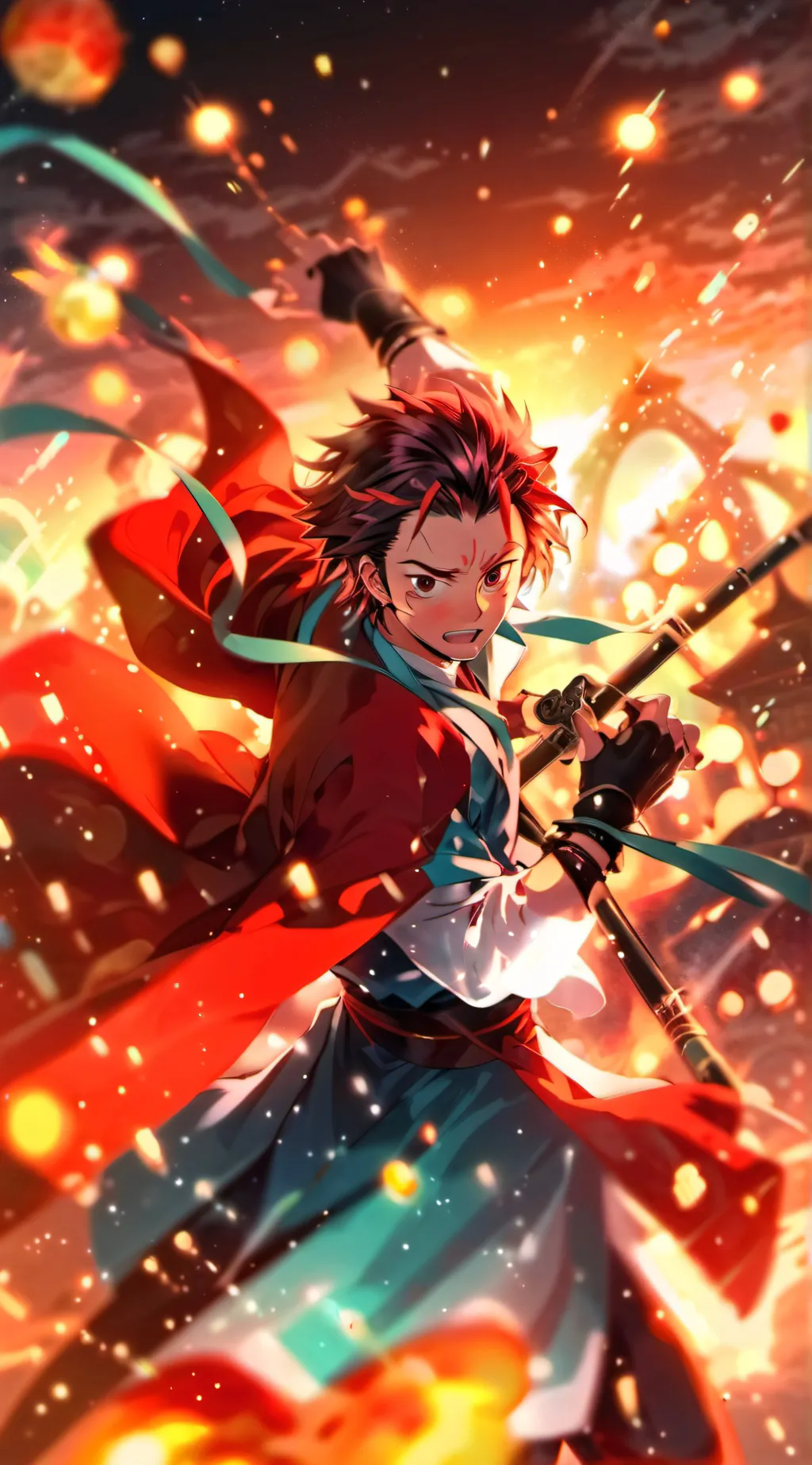 ai character: Tanjiro Kamado background