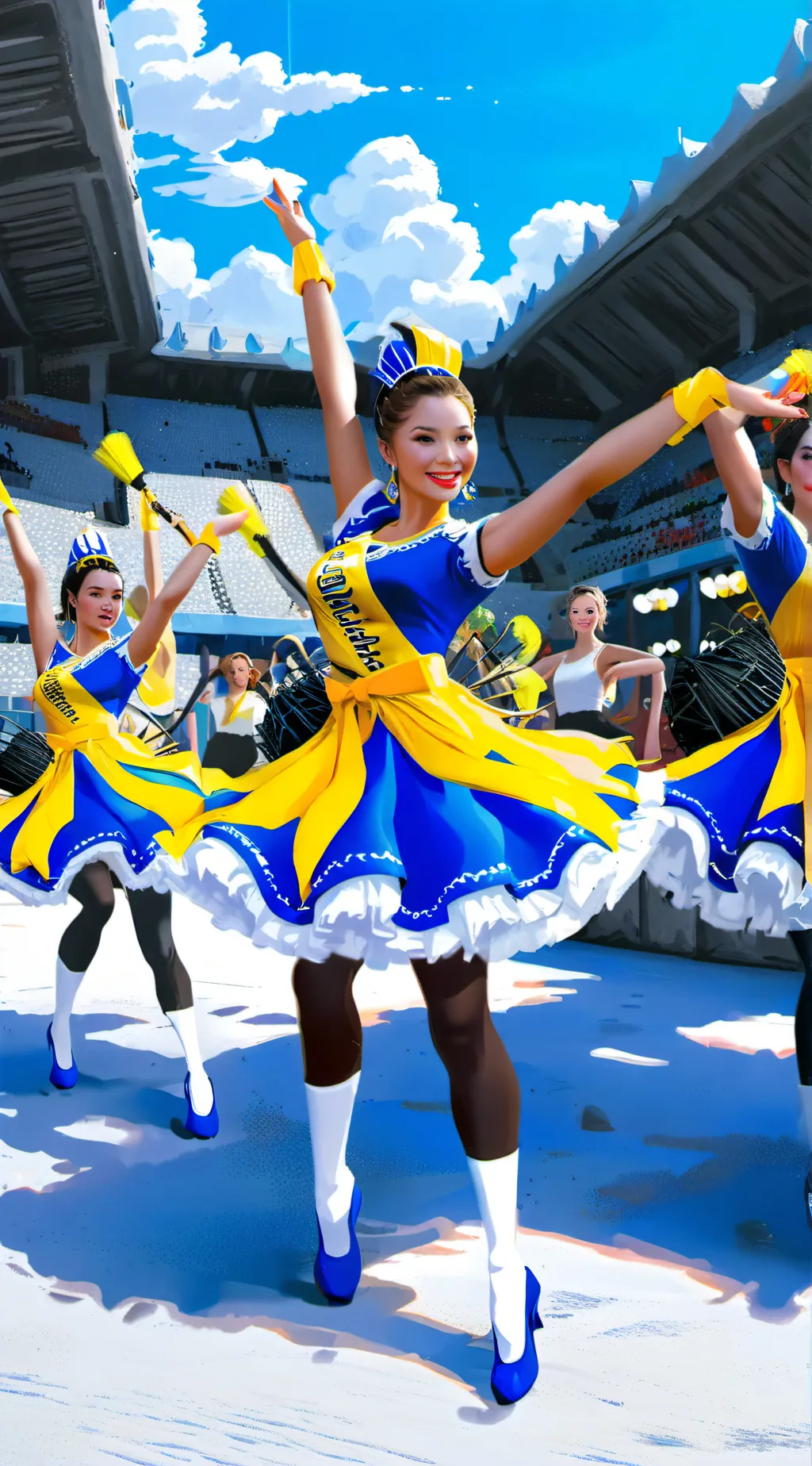 ai character: Girls Majorettes background