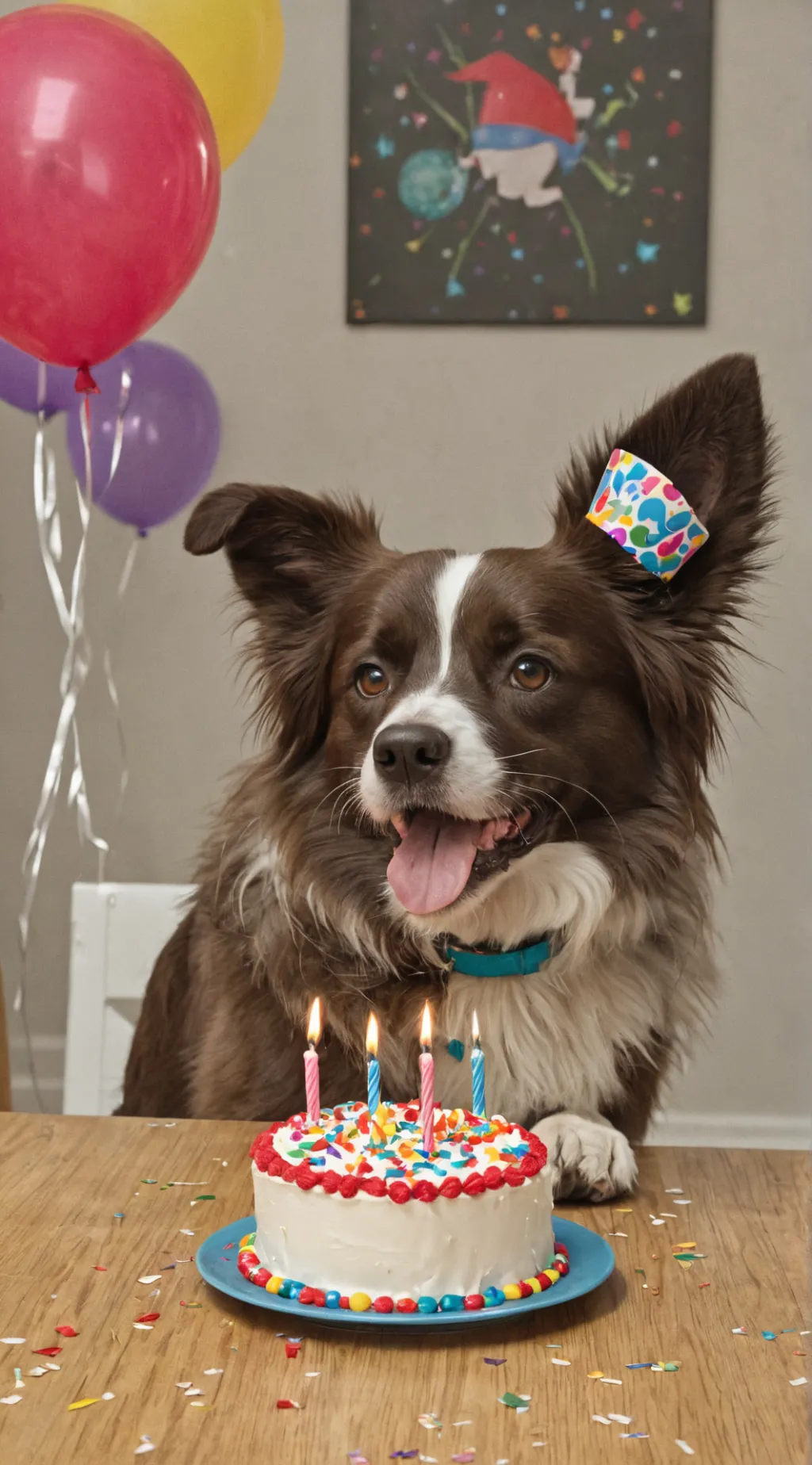 ai character: birthday is soon.  background