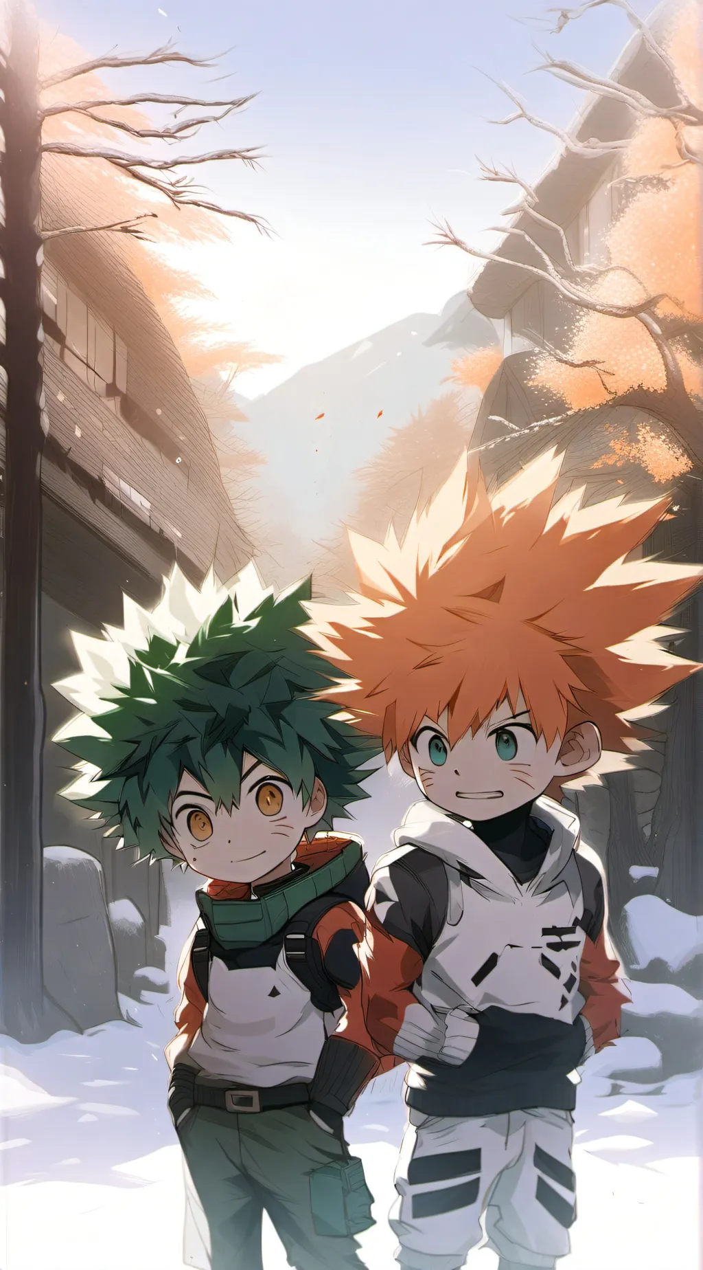 ai character: Deku X Bakugo  background