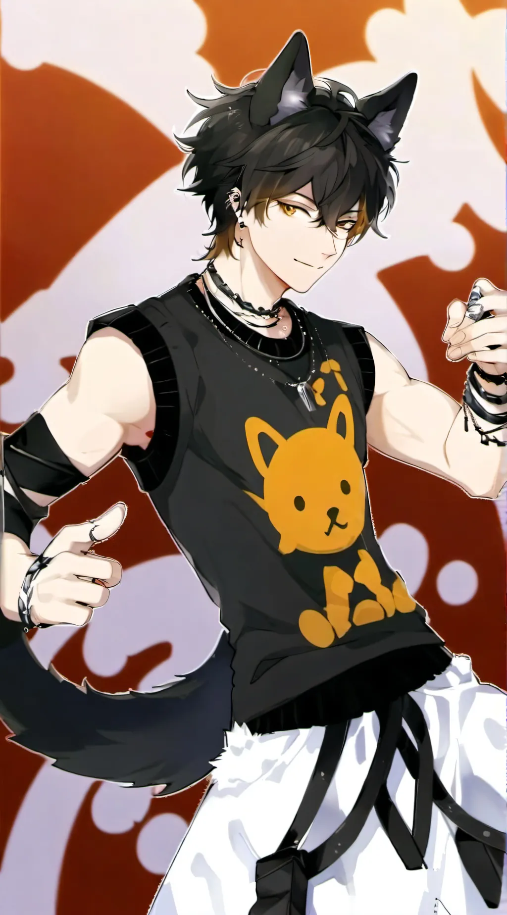 ai character: Black Stripe background