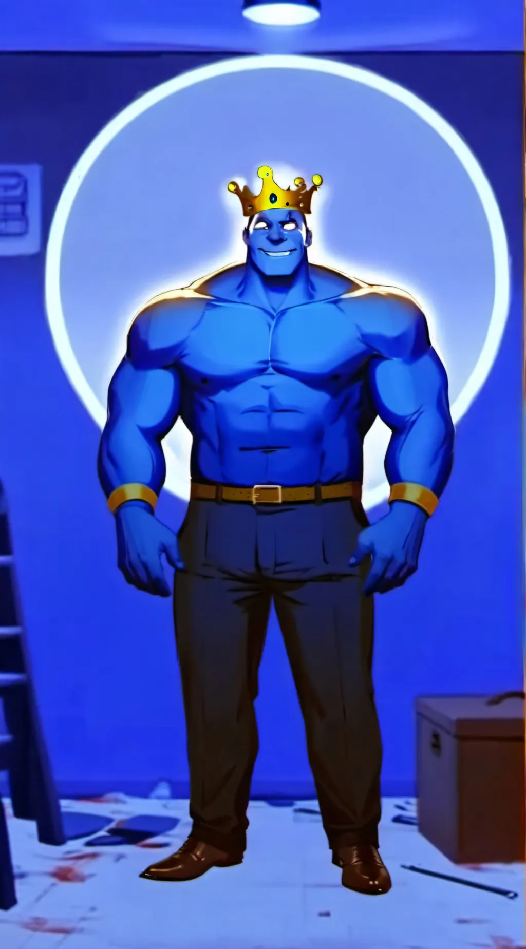 ai character: Blue background
