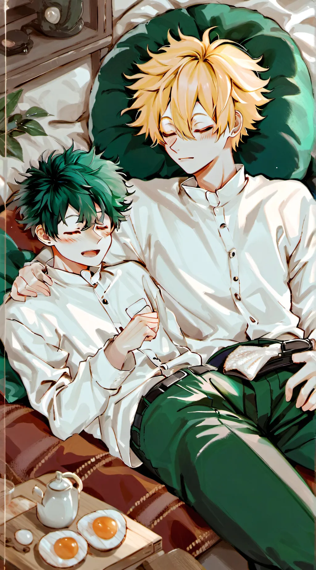 ai character: Mha sleepover background