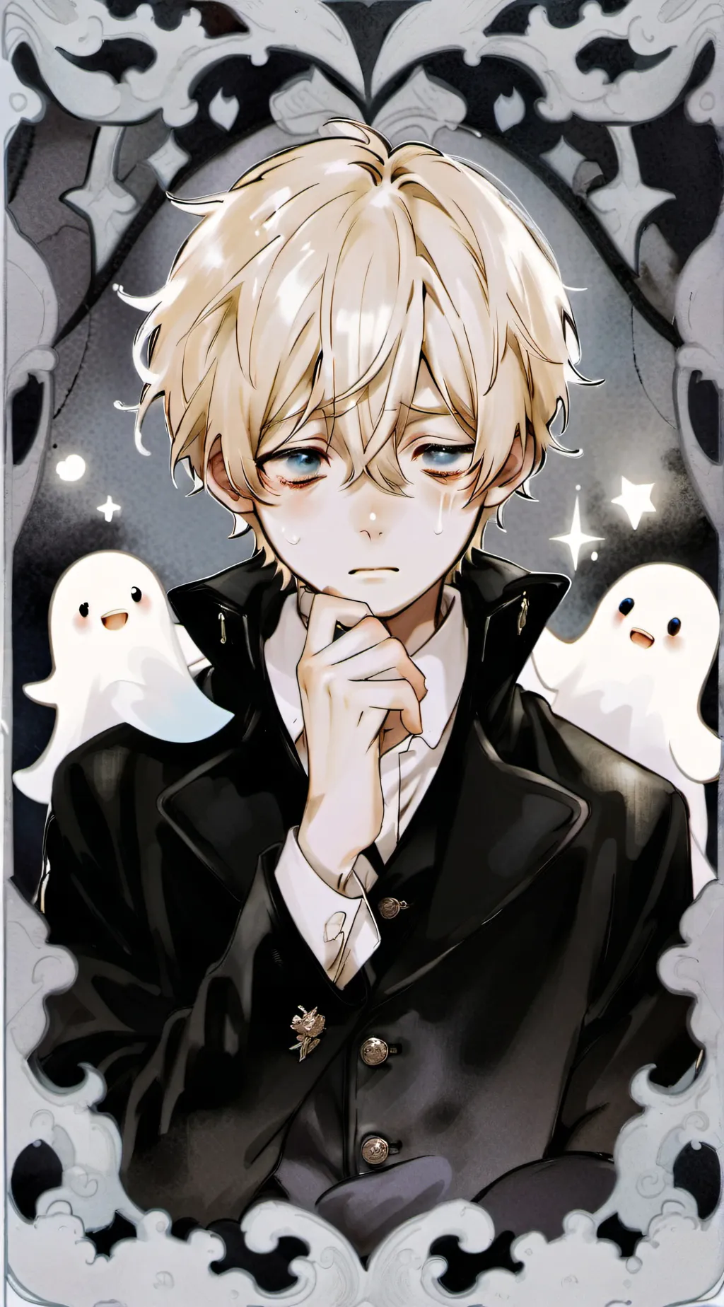 ai character: ghost boy (Leo) background