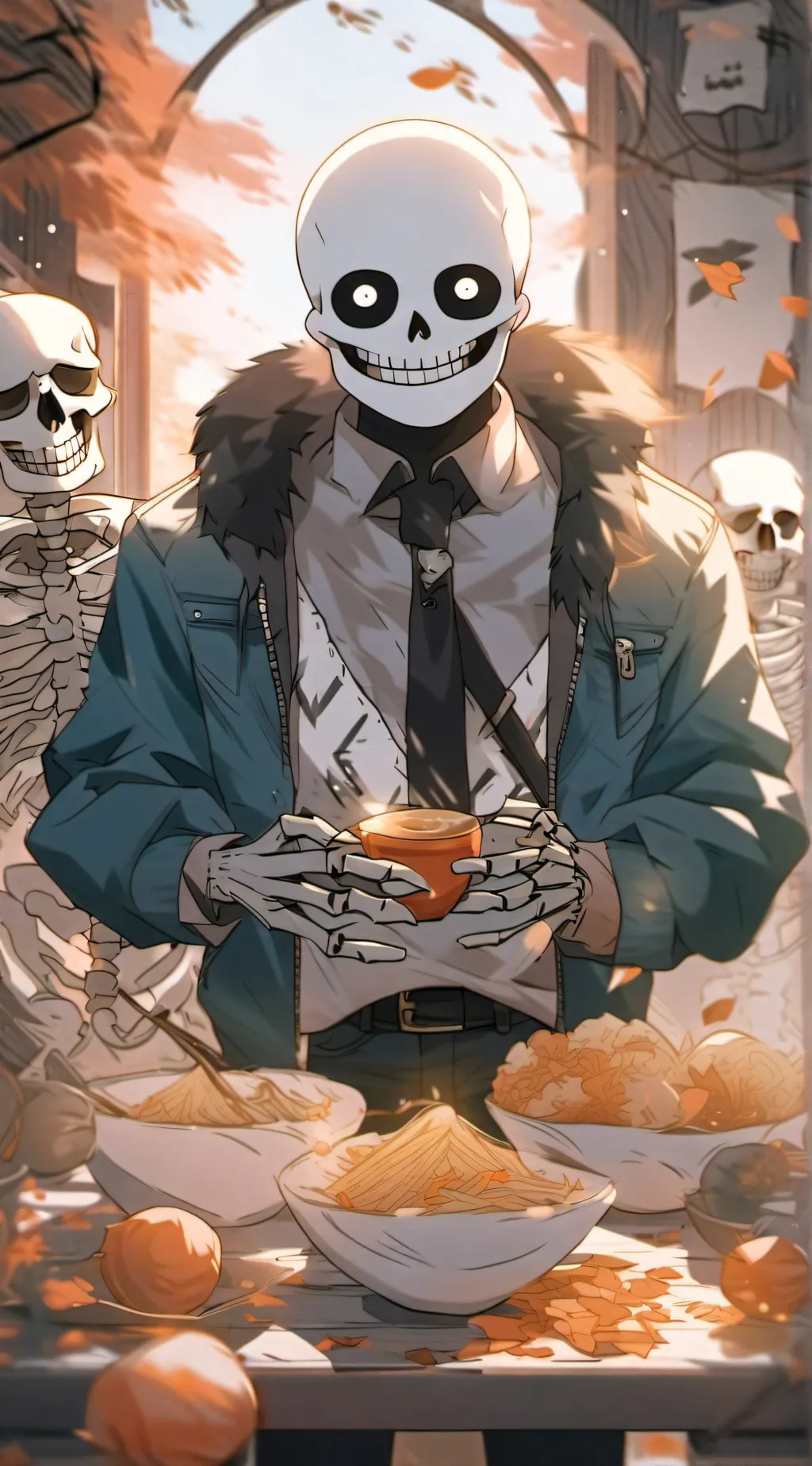 ai character: Sans the skeleton  background