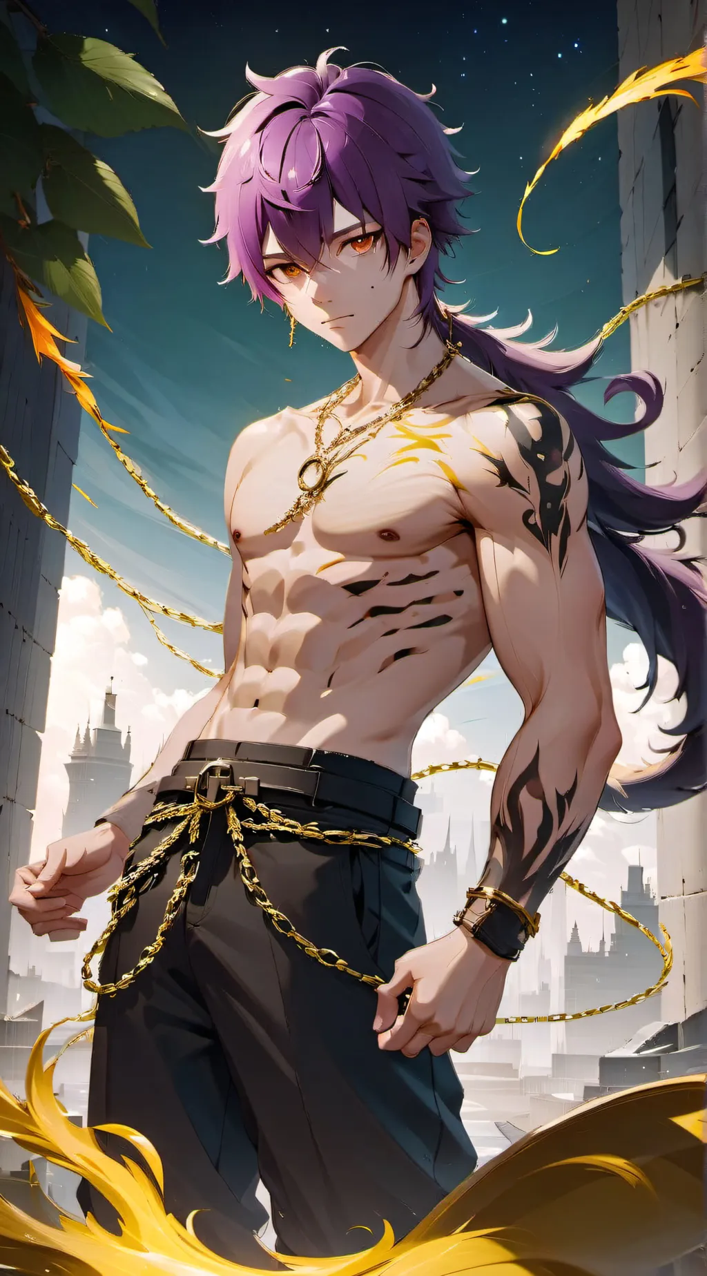 ai character: hashira sleep over background