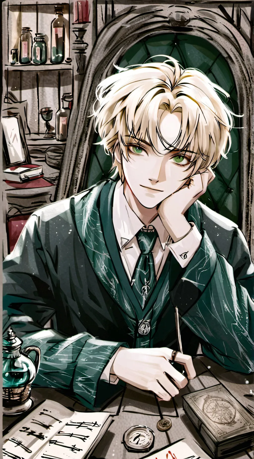 ai character: Draco Malfoy  background
