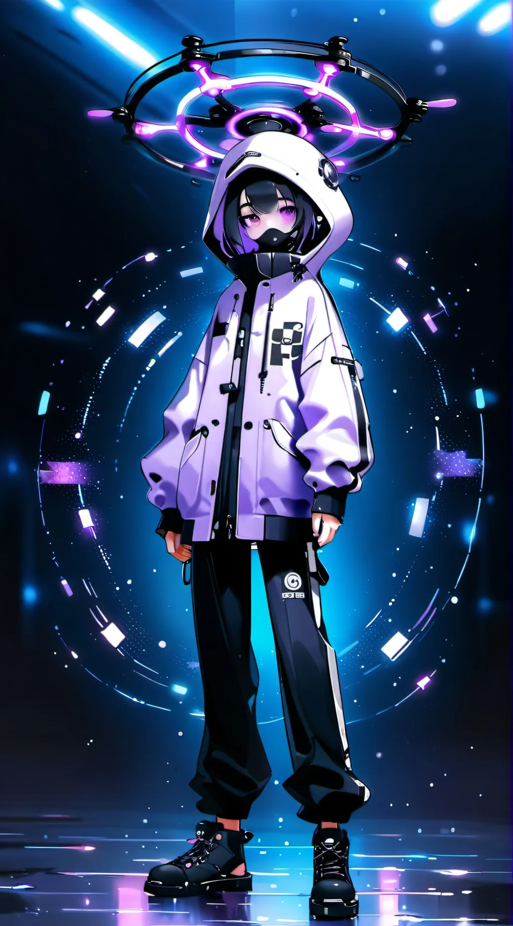 ai character: MD promening Au background