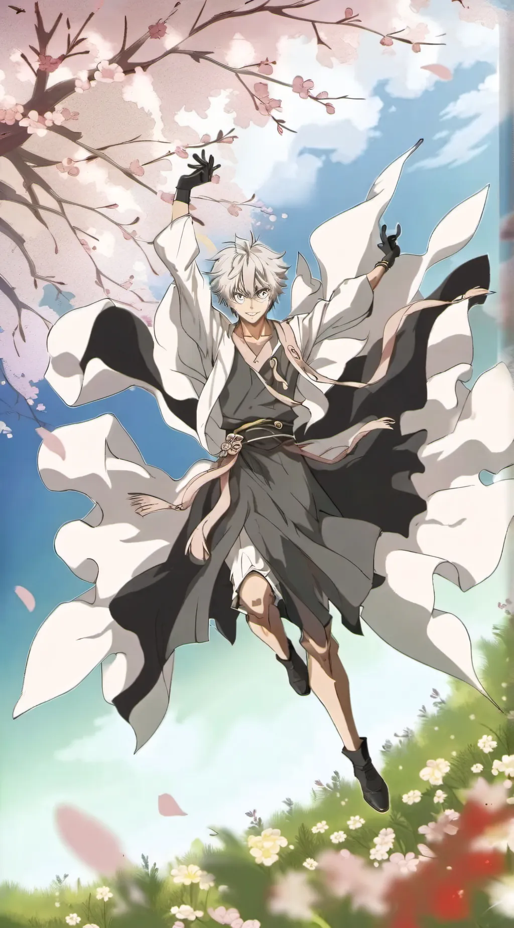 ai character: demon slayer road  background