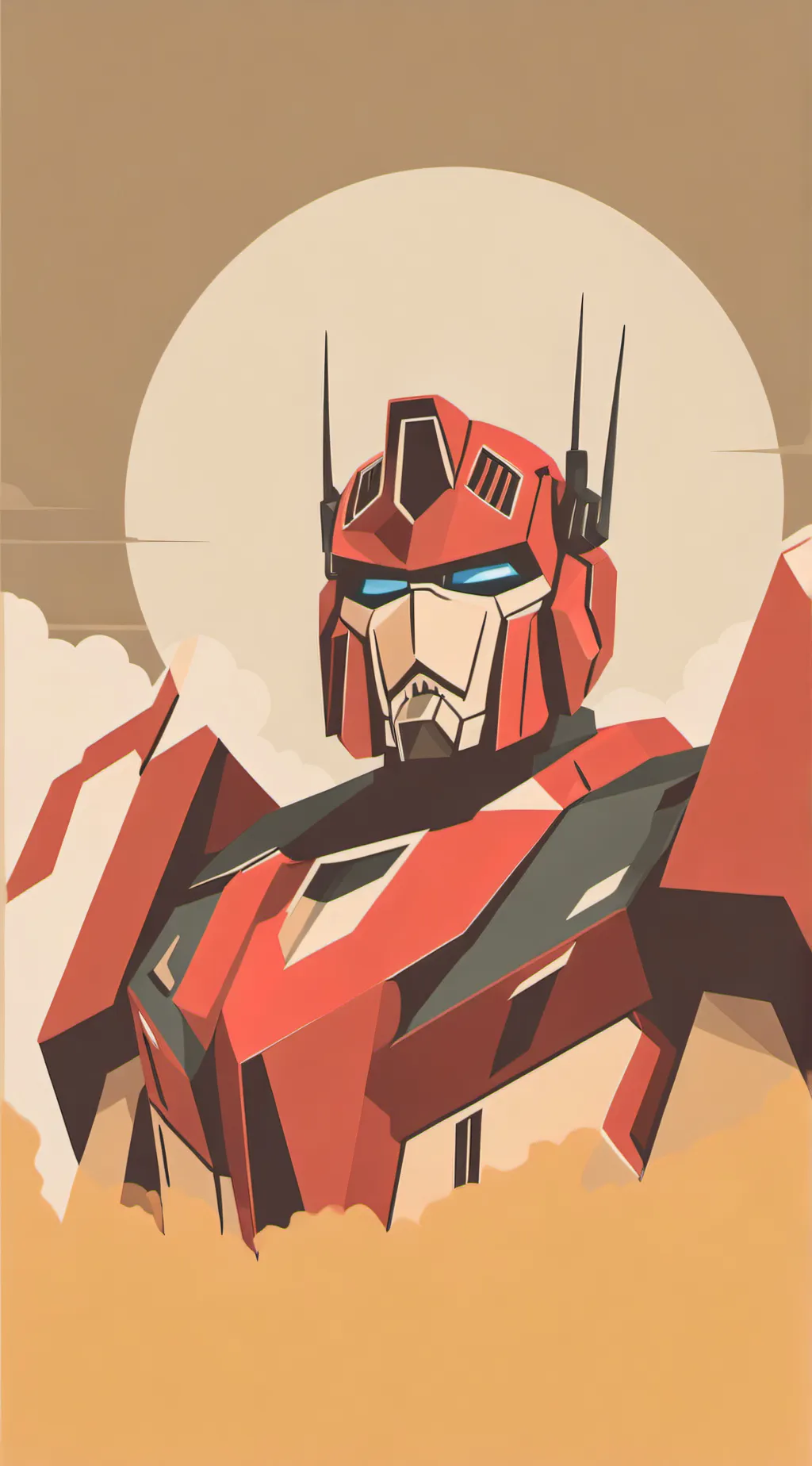 ai character: Optimus prime   background